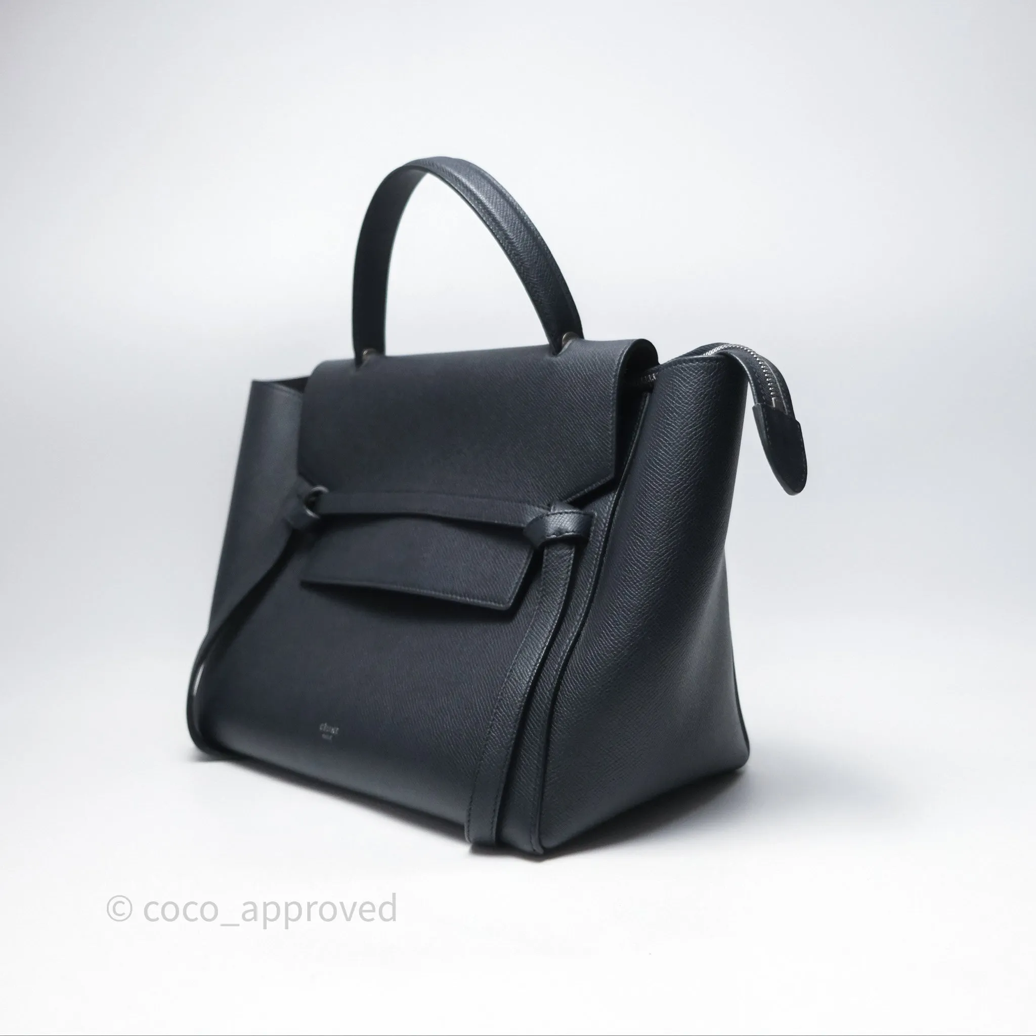 Celine Mini Belt Bag Navy Grained Calfskin Silver Hardware