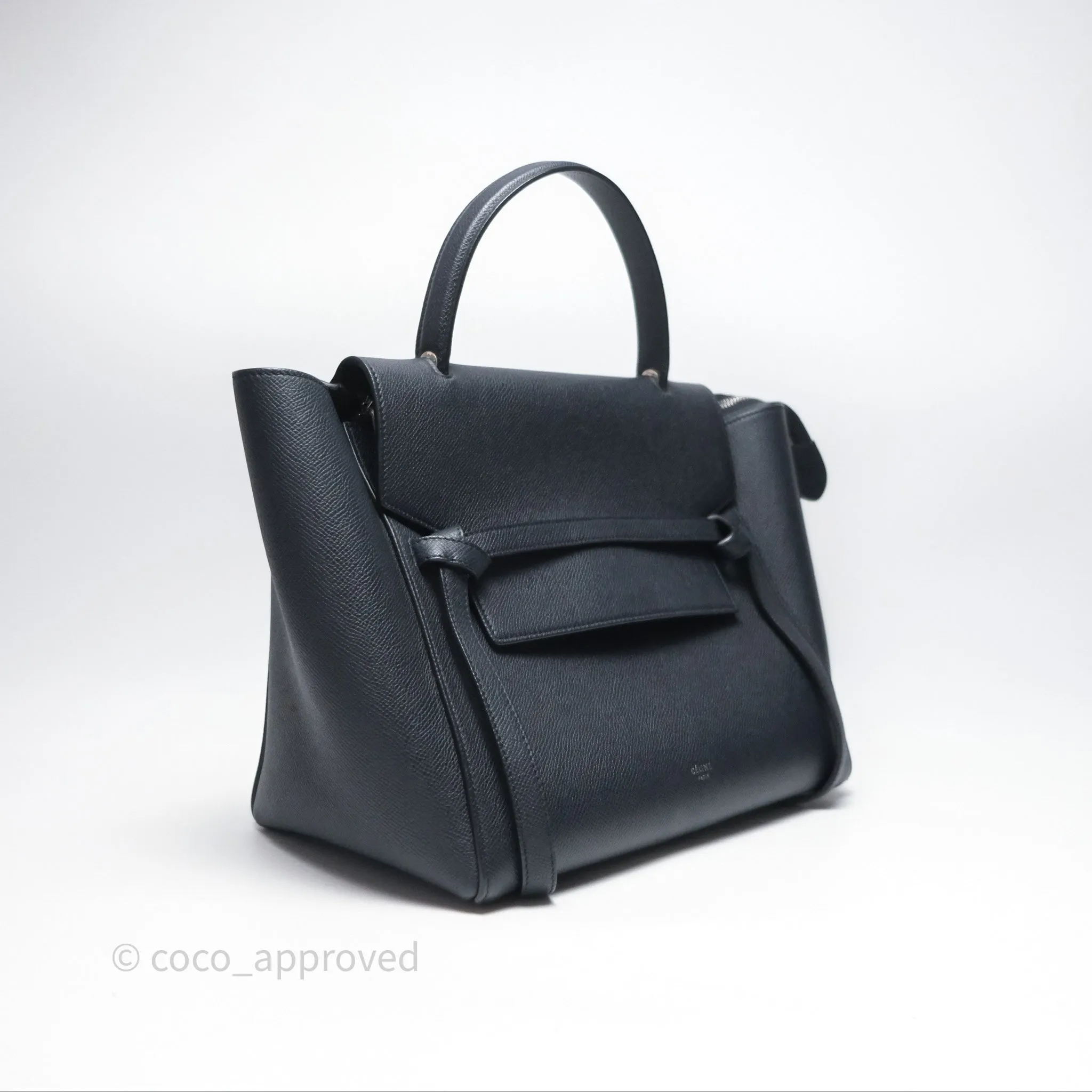 Celine Mini Belt Bag Navy Grained Calfskin Silver Hardware