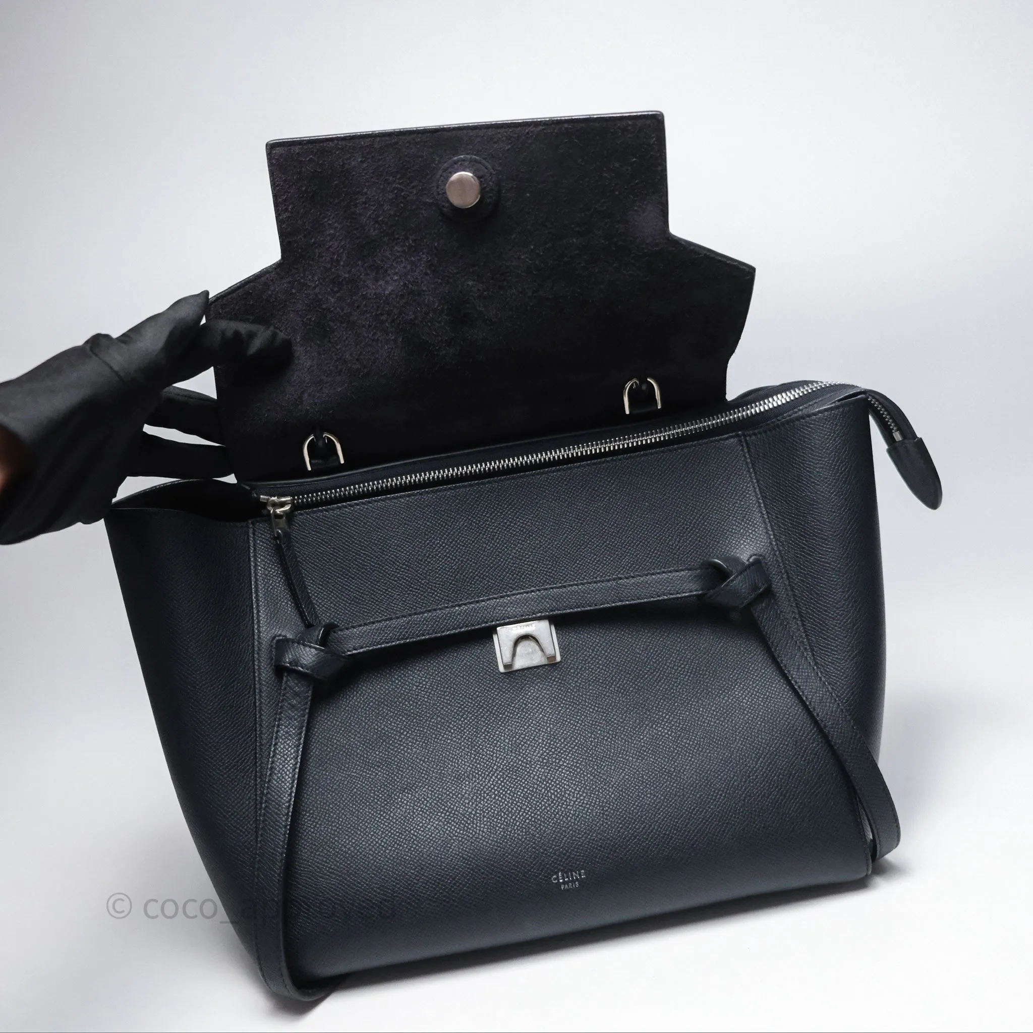 Celine Mini Belt Bag Navy Grained Calfskin Silver Hardware