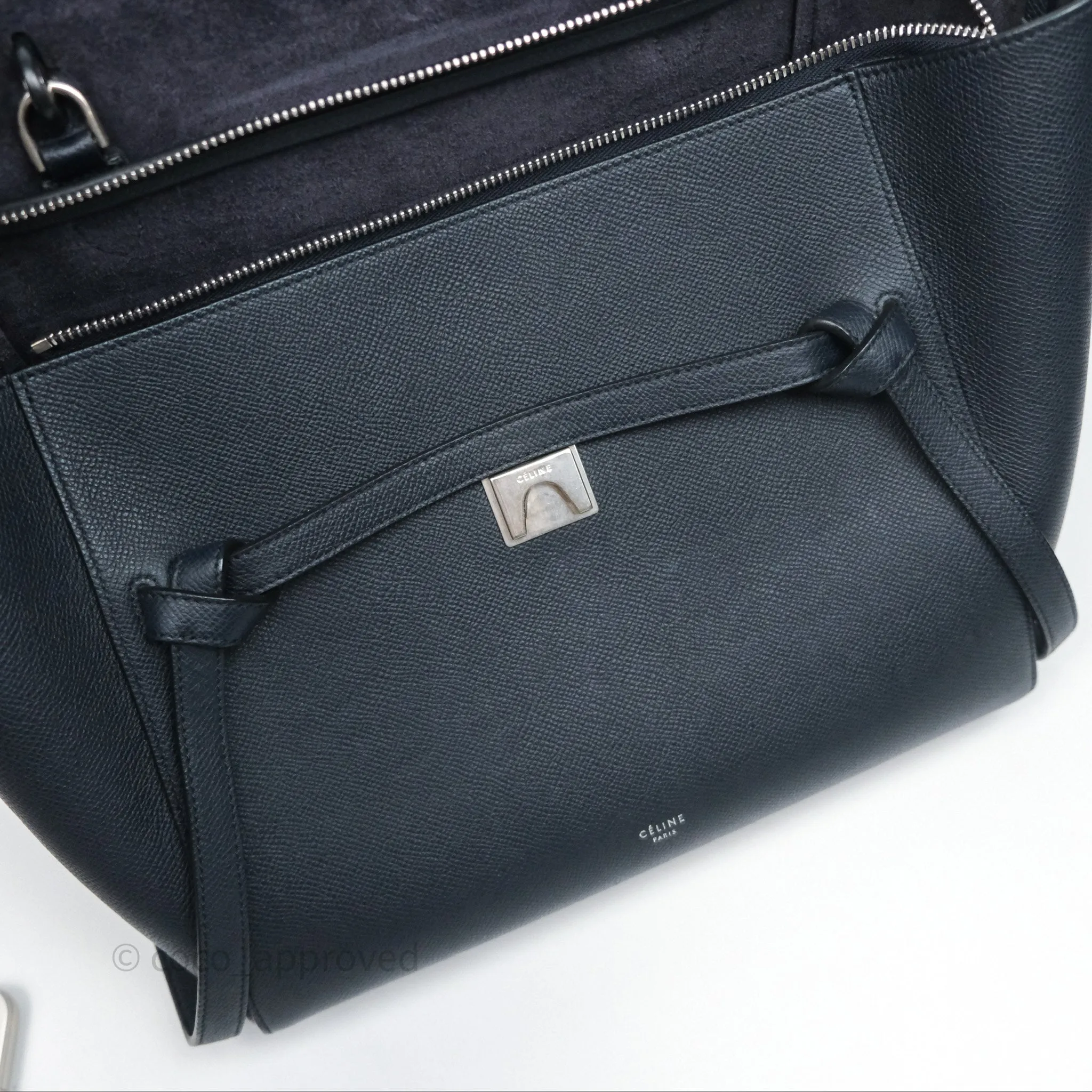 Celine Mini Belt Bag Navy Grained Calfskin Silver Hardware