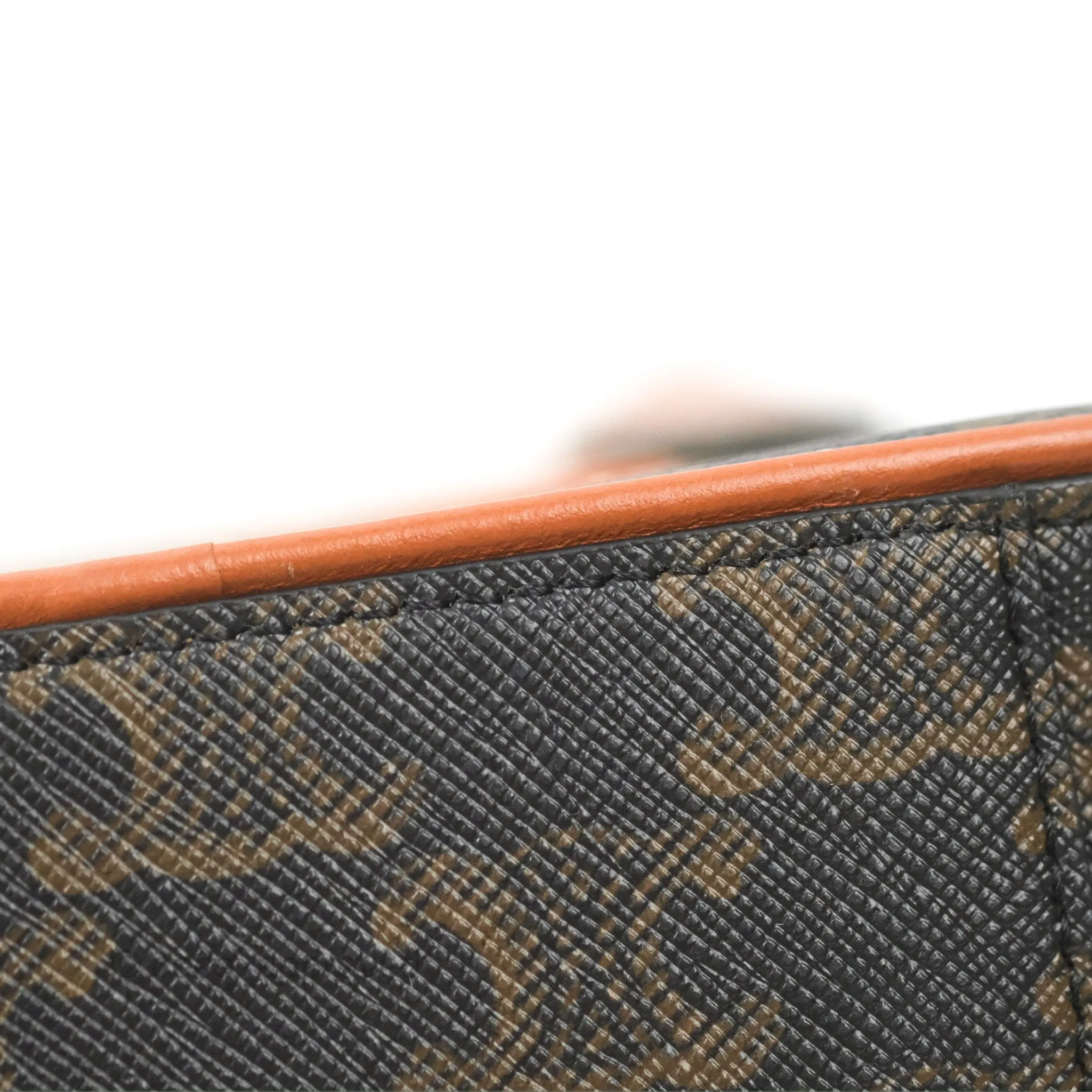 Celine Mini Bowling Bag Triomphe Canvas Tan Calfskin