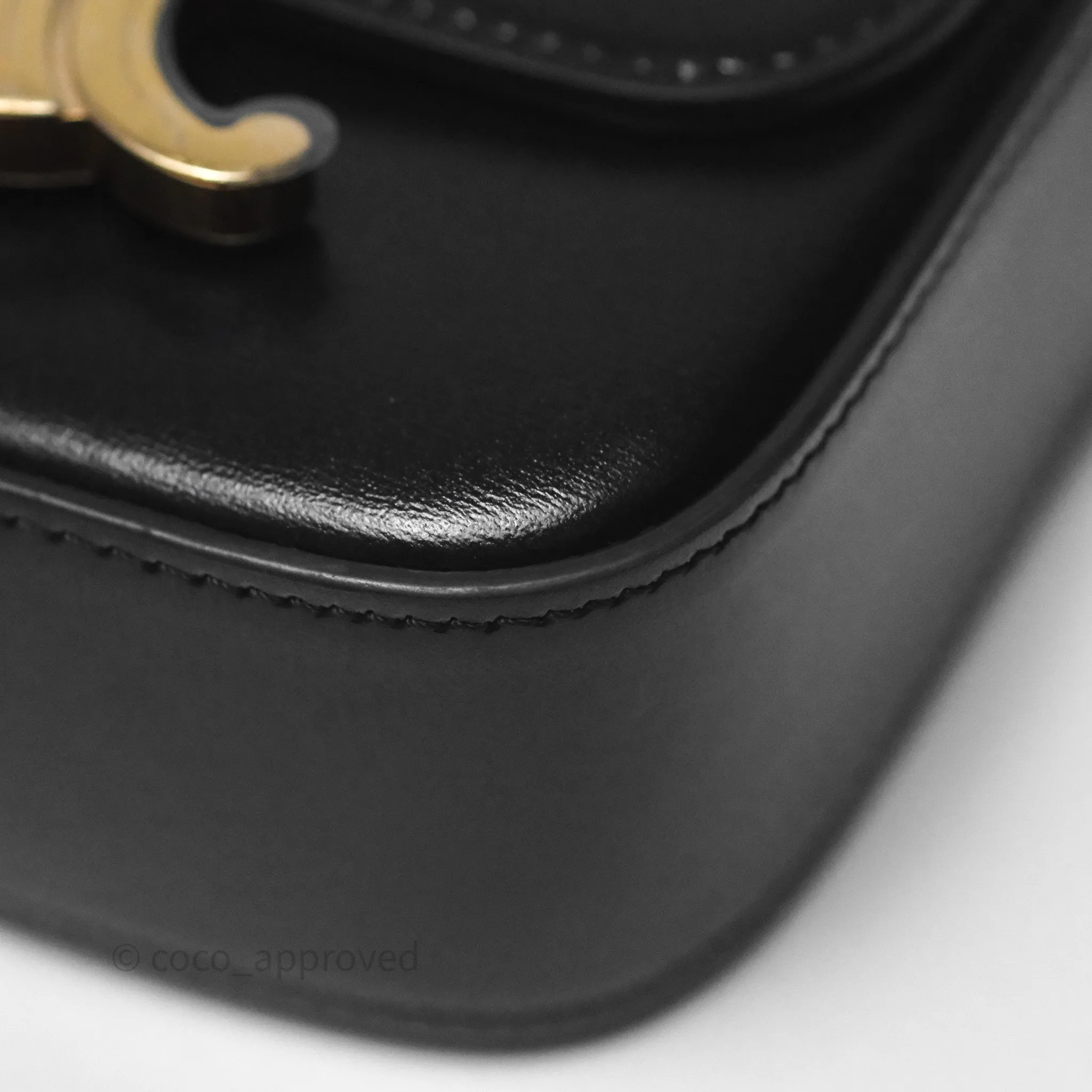 Celine Mini Claude Triomphe Bag Black Shiny Calfskin