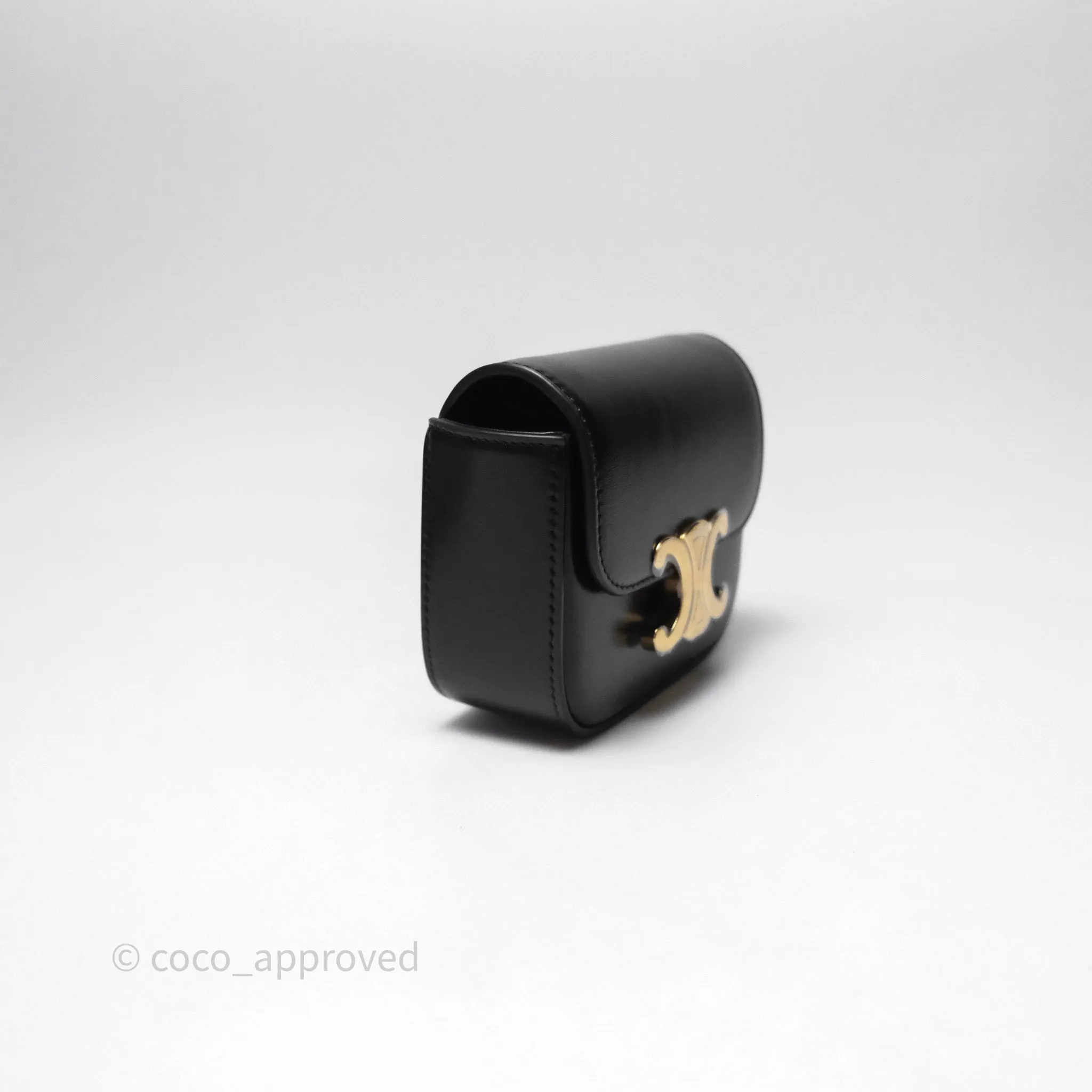 Celine Mini Claude Triomphe Bag Black Shiny Calfskin