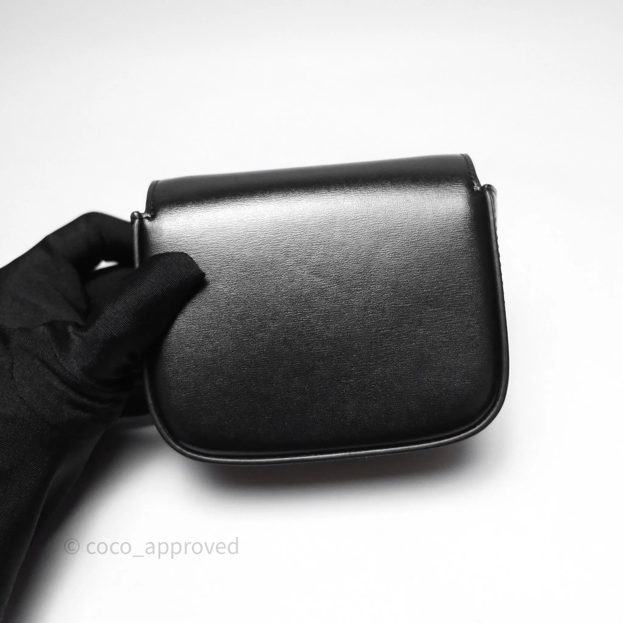Celine Mini Claude Triomphe Bag Black Shiny Calfskin