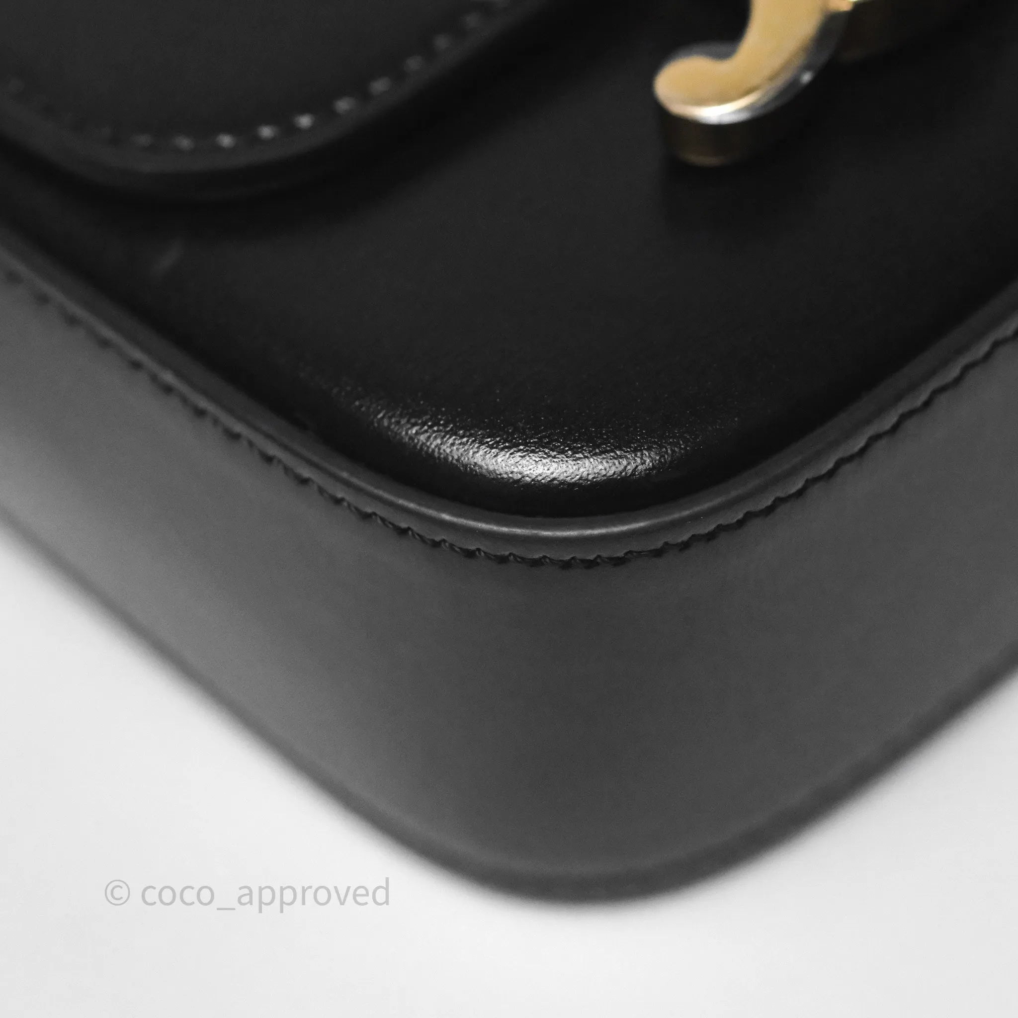 Celine Mini Claude Triomphe Bag Black Shiny Calfskin