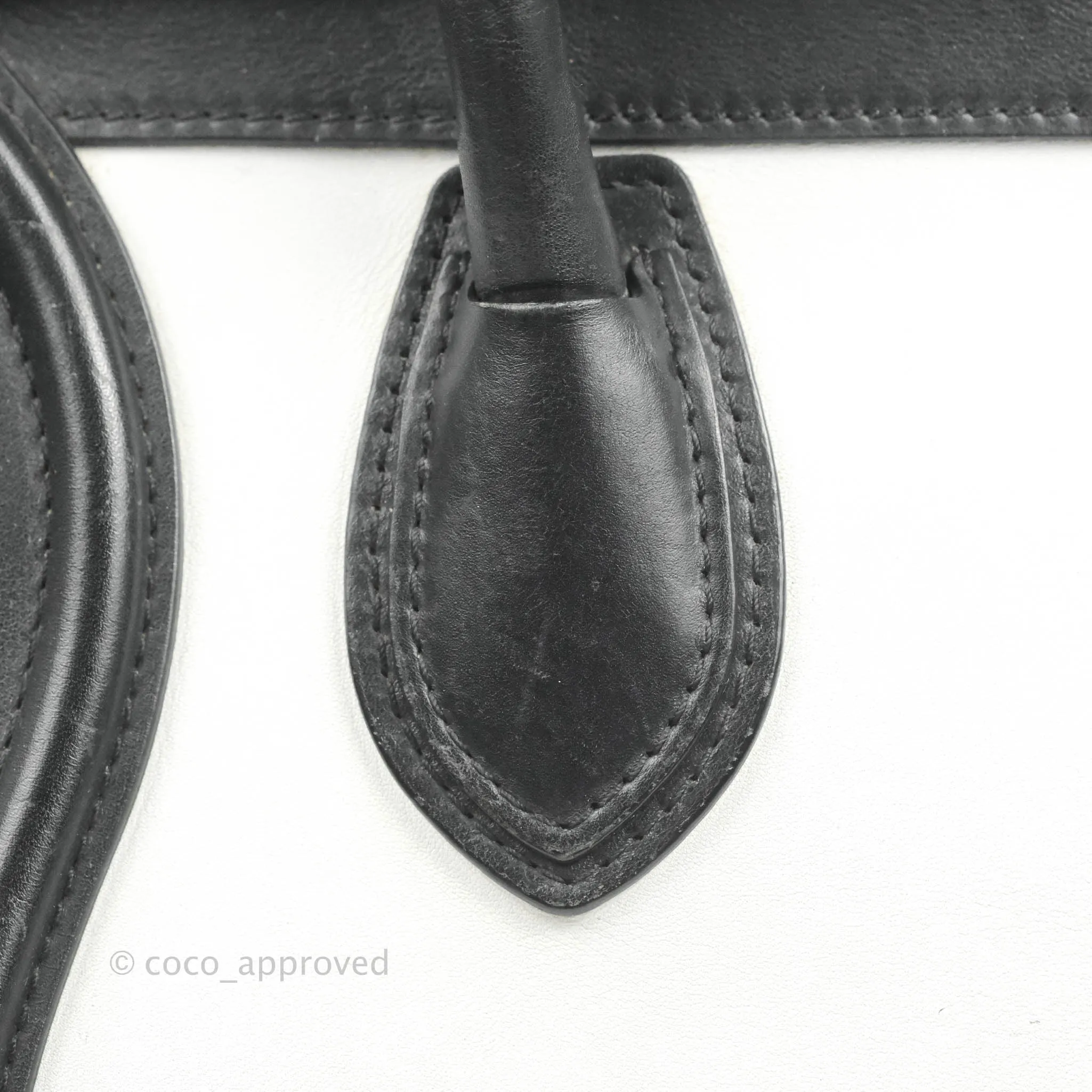 Celine Mini Luggage Bag Black/White/Brown Calfskin