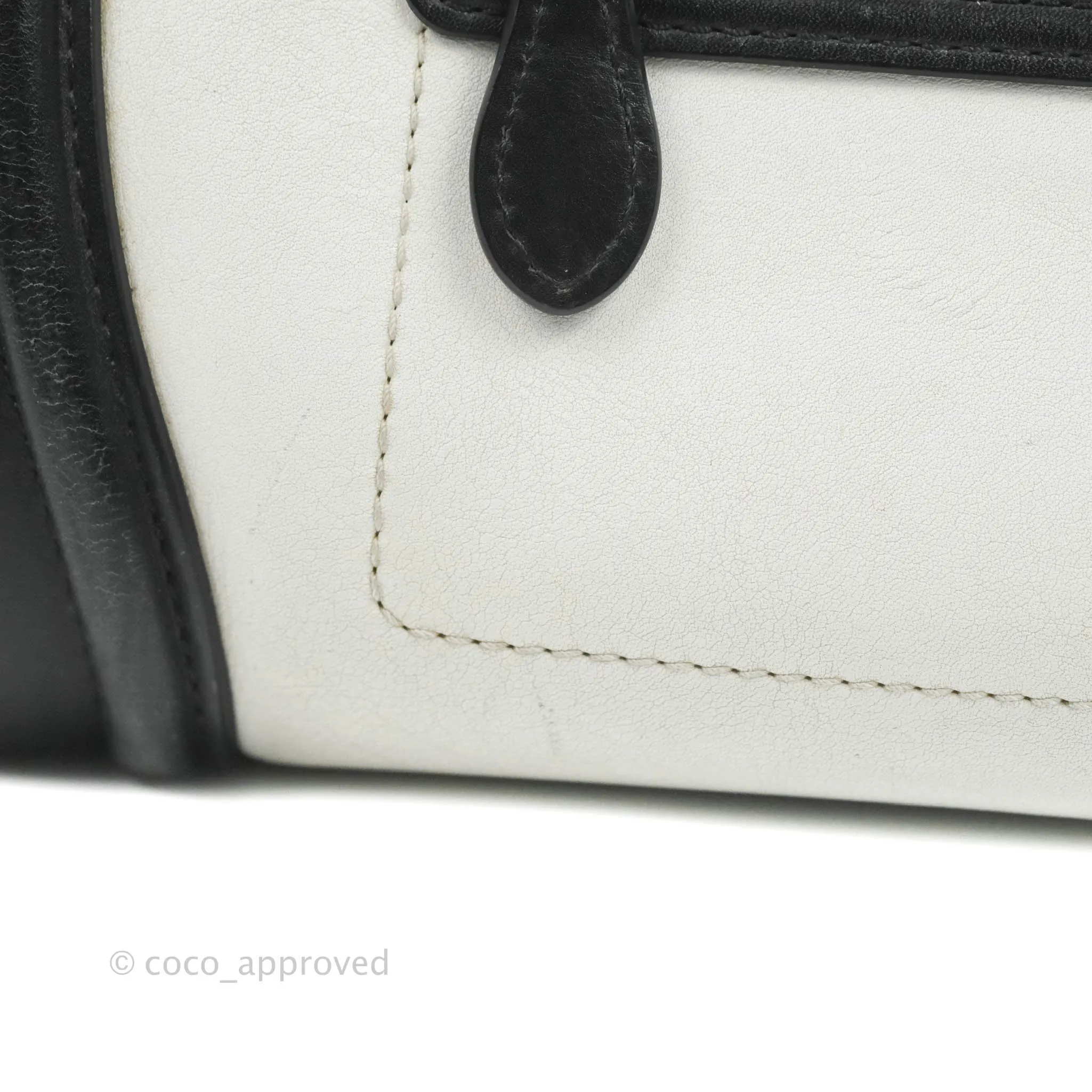 Celine Mini Luggage Bag Black/White/Brown Calfskin