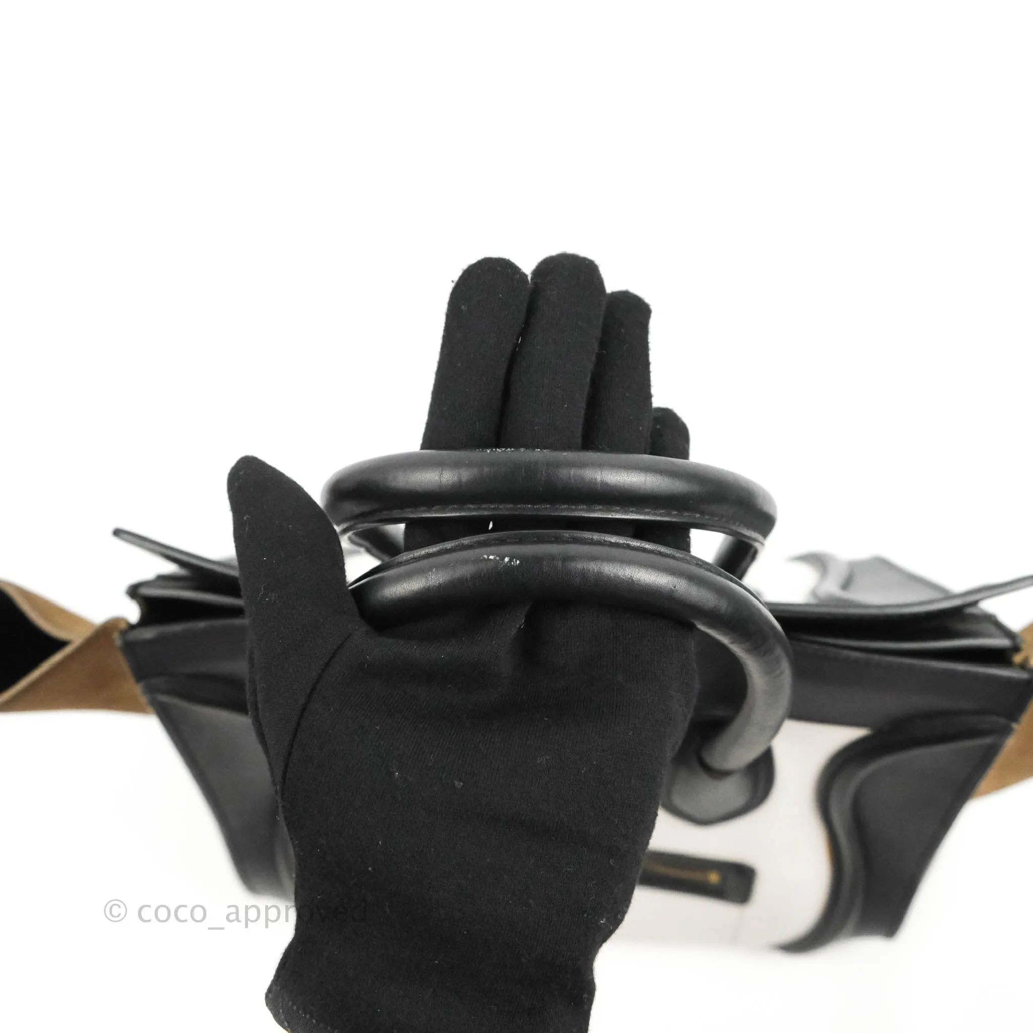 Celine Mini Luggage Bag Black/White/Brown Calfskin