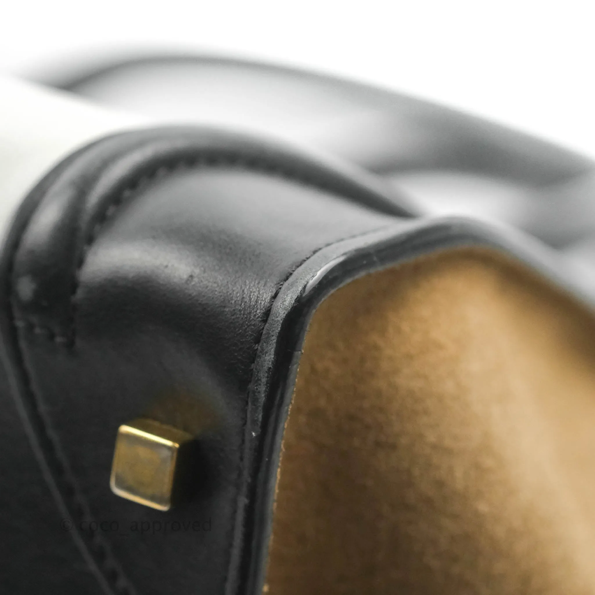 Celine Mini Luggage Bag Black/White/Brown Calfskin