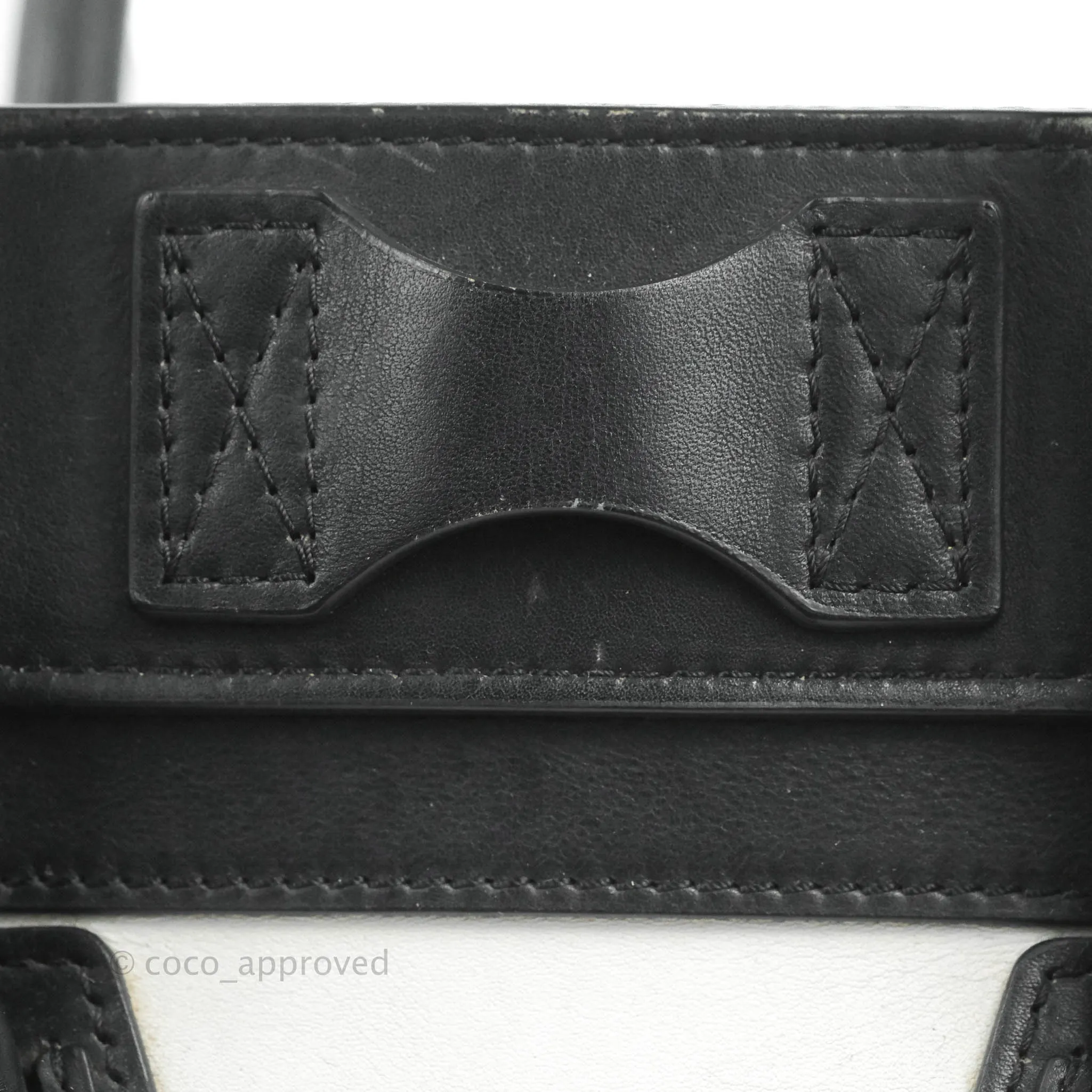 Celine Mini Luggage Bag Black/White/Brown Calfskin