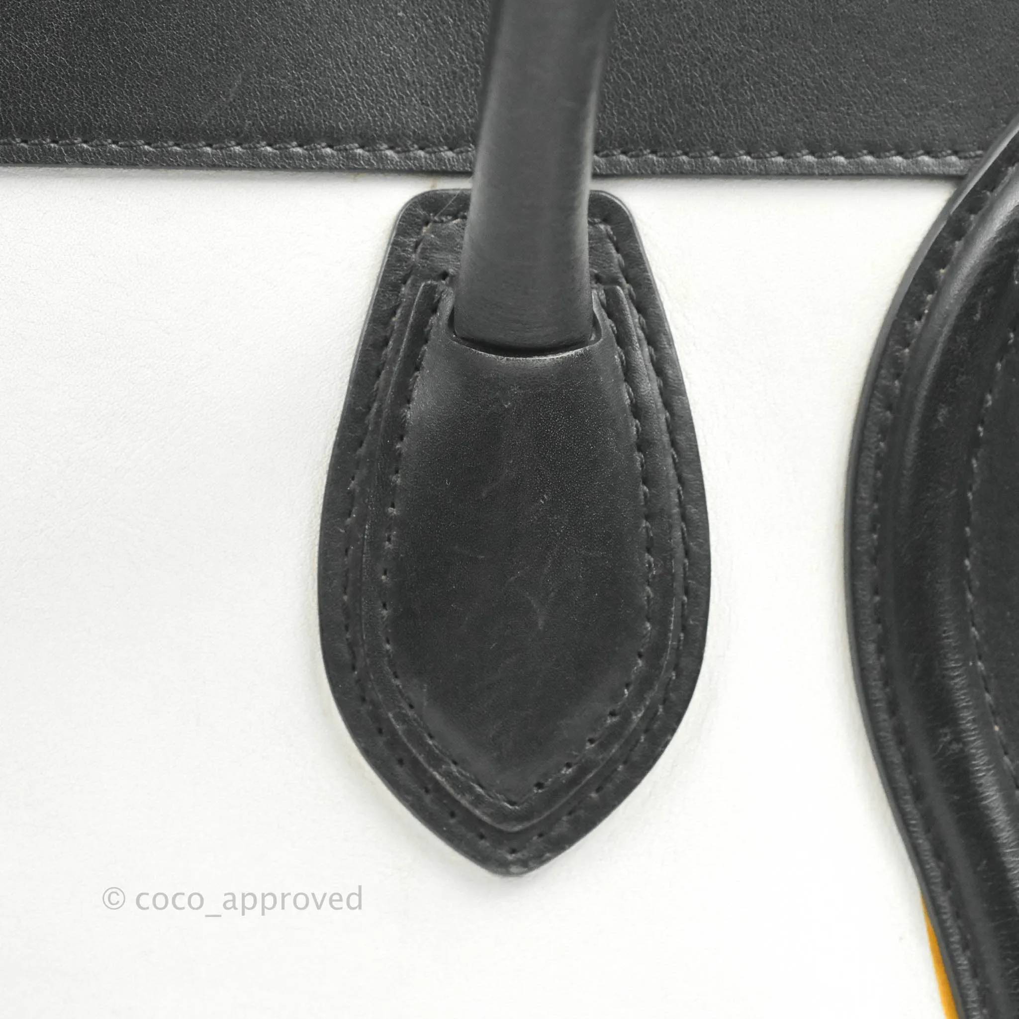 Celine Mini Luggage Bag Black/White/Brown Calfskin