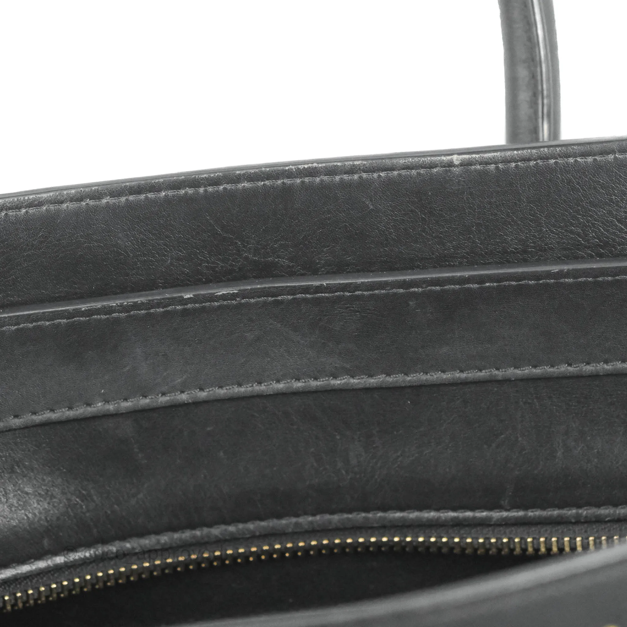 Celine Mini Luggage Bag Black/White/Brown Calfskin