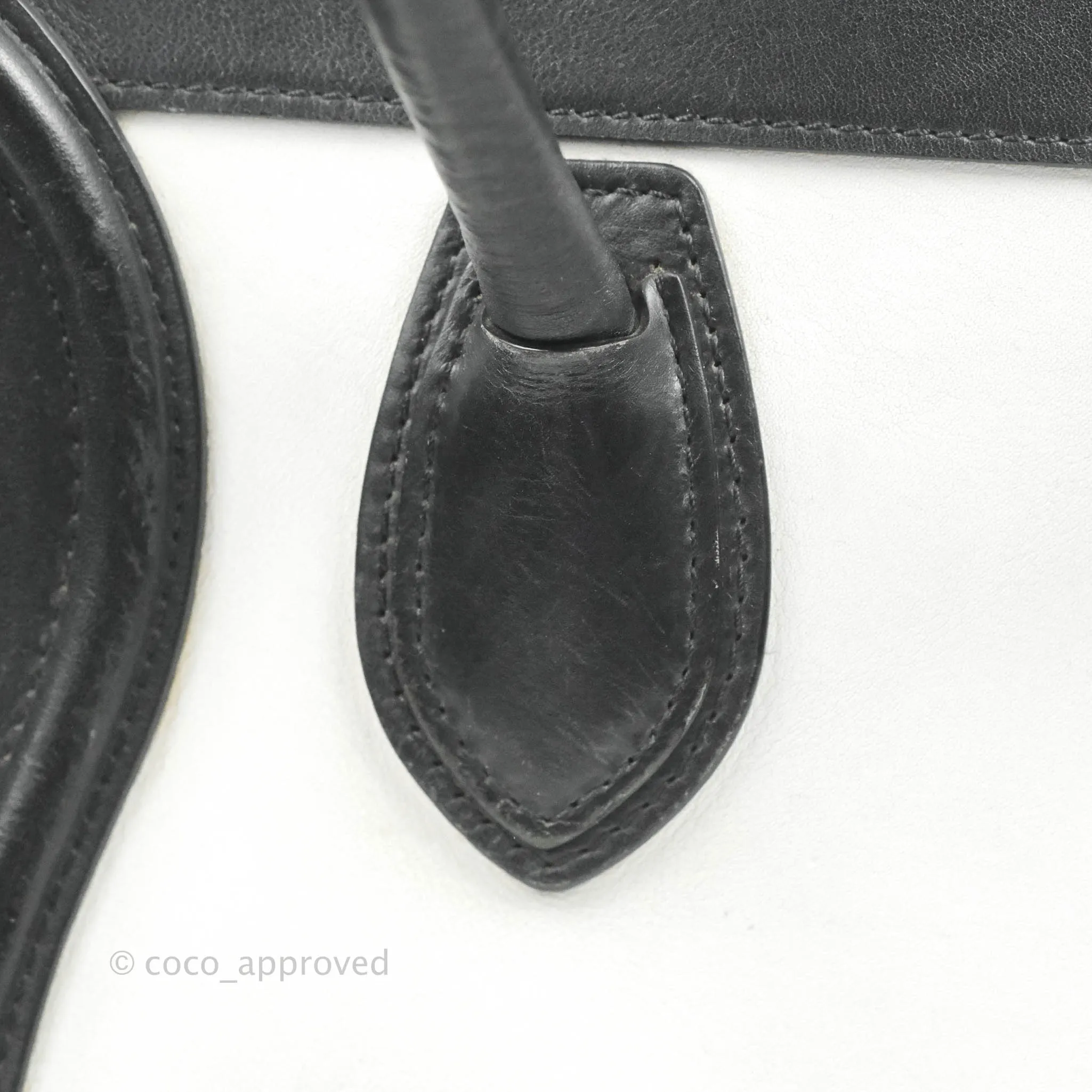 Celine Mini Luggage Bag Black/White/Brown Calfskin