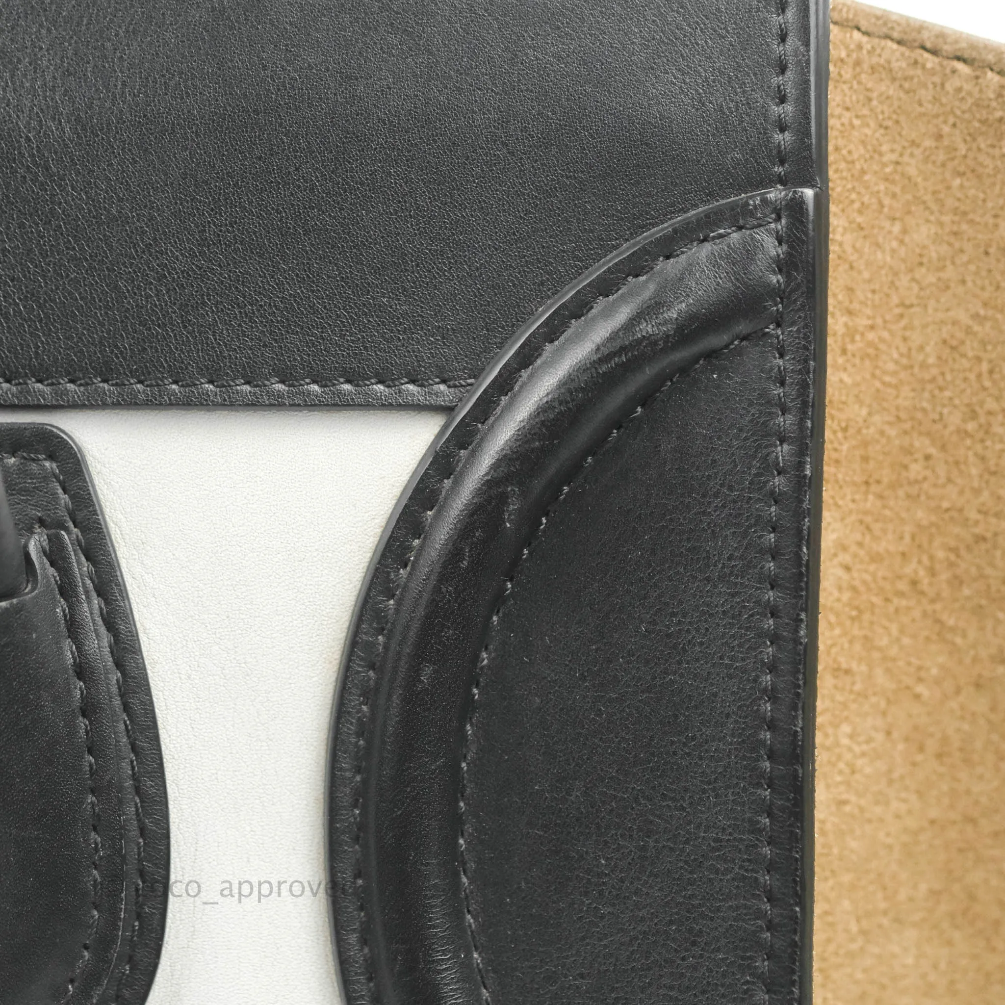 Celine Mini Luggage Bag Black/White/Brown Calfskin