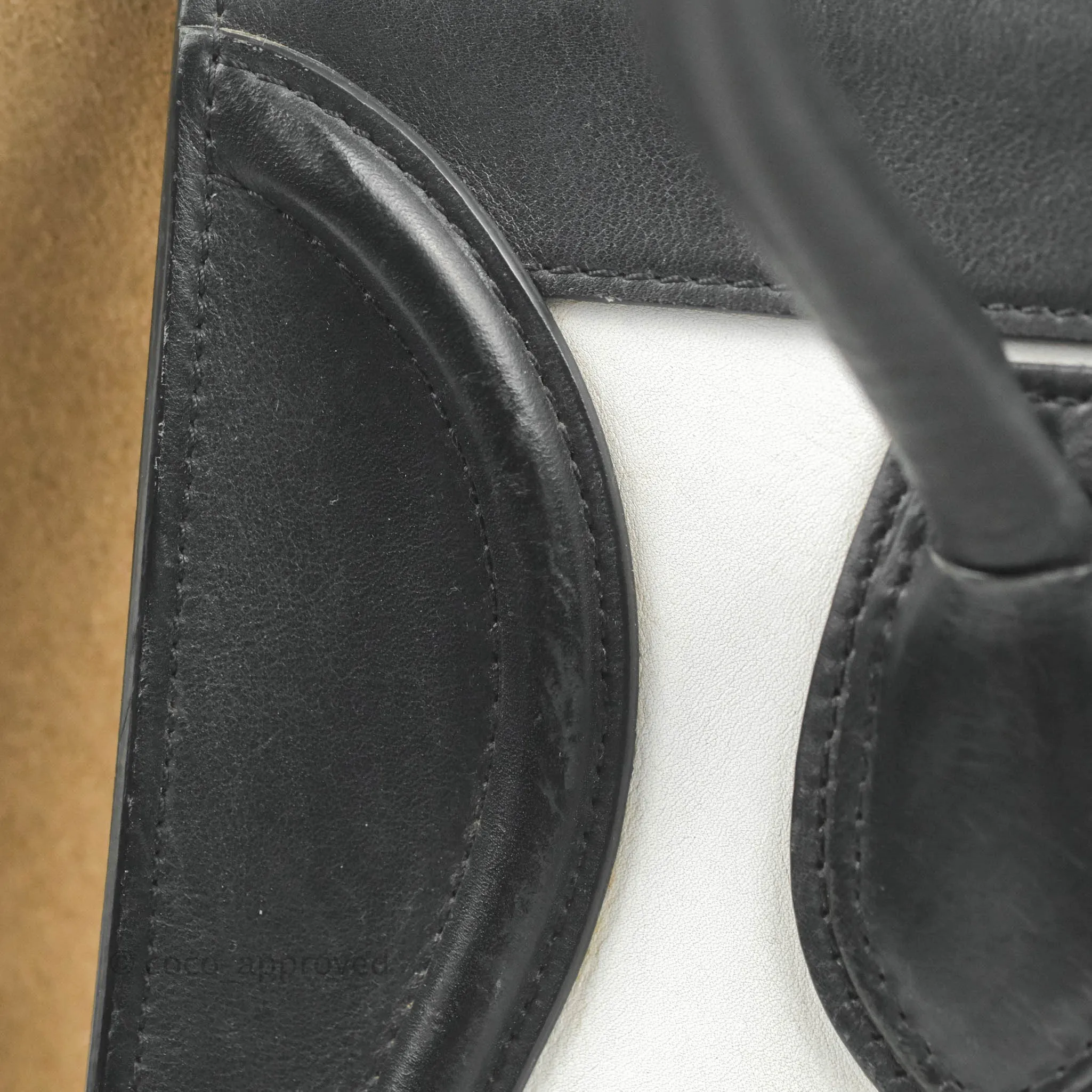 Celine Mini Luggage Bag Black/White/Brown Calfskin