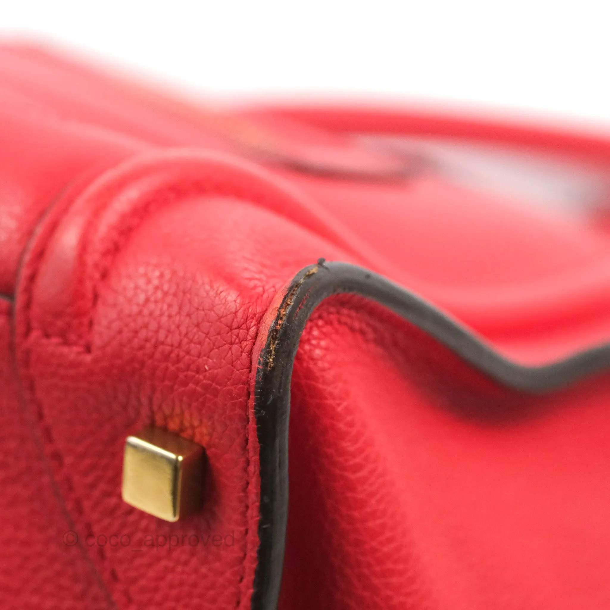 Celine Mini Luggage Bag Red Calfskin