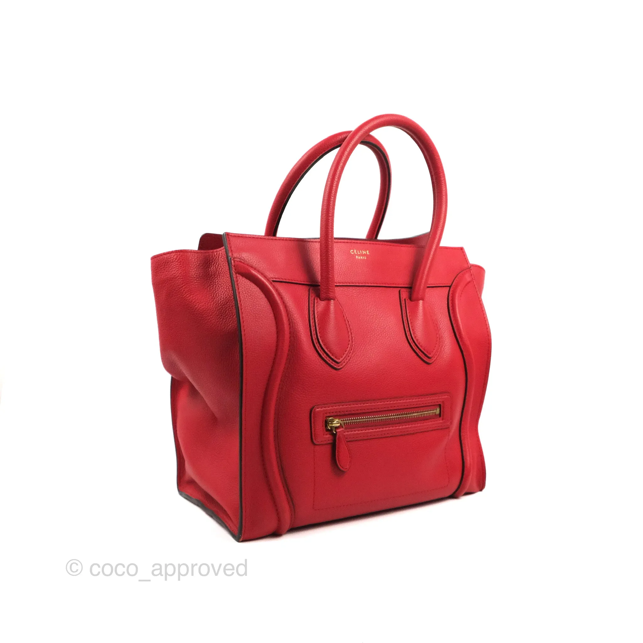 Celine Mini Luggage Bag Red Calfskin