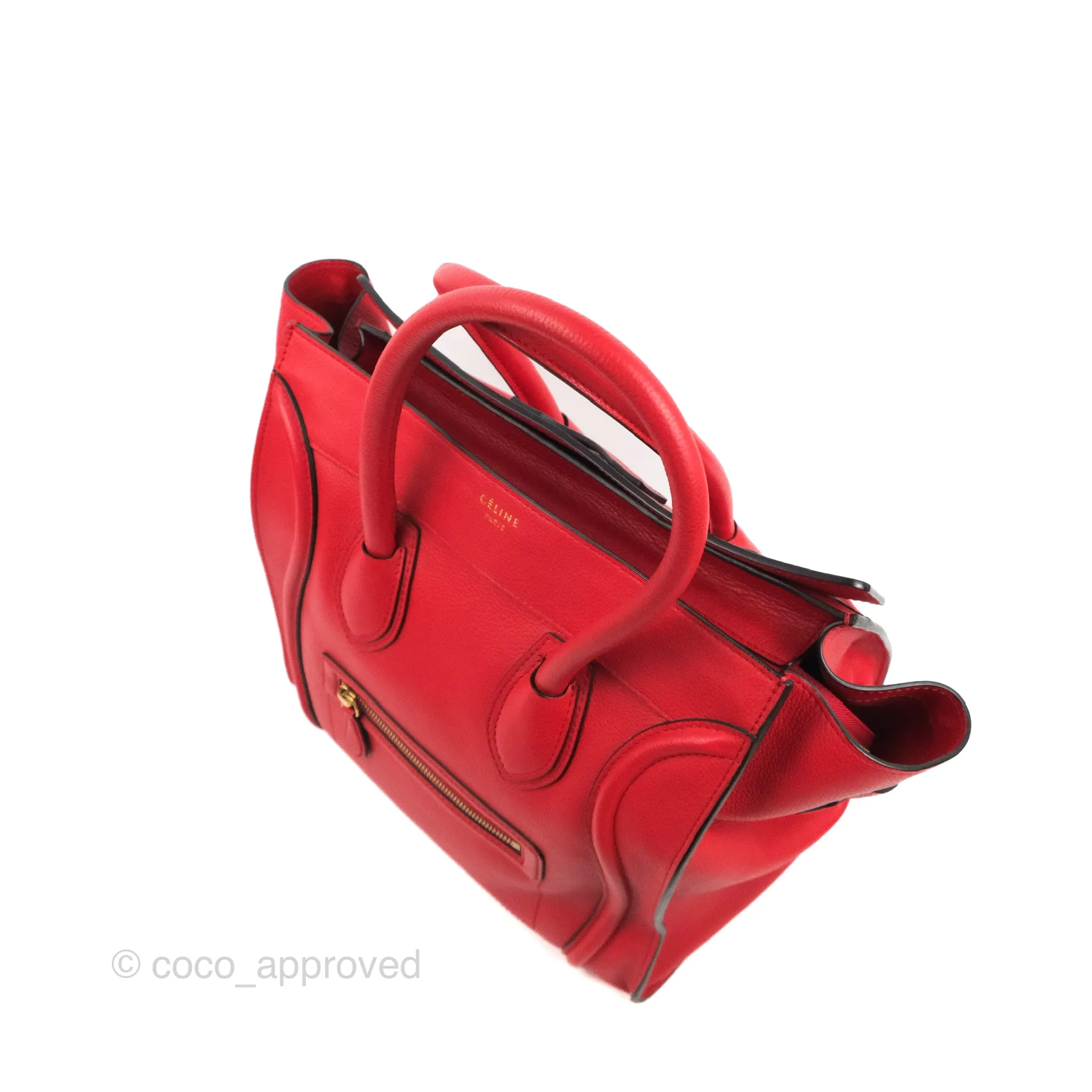 Celine Mini Luggage Bag Red Calfskin