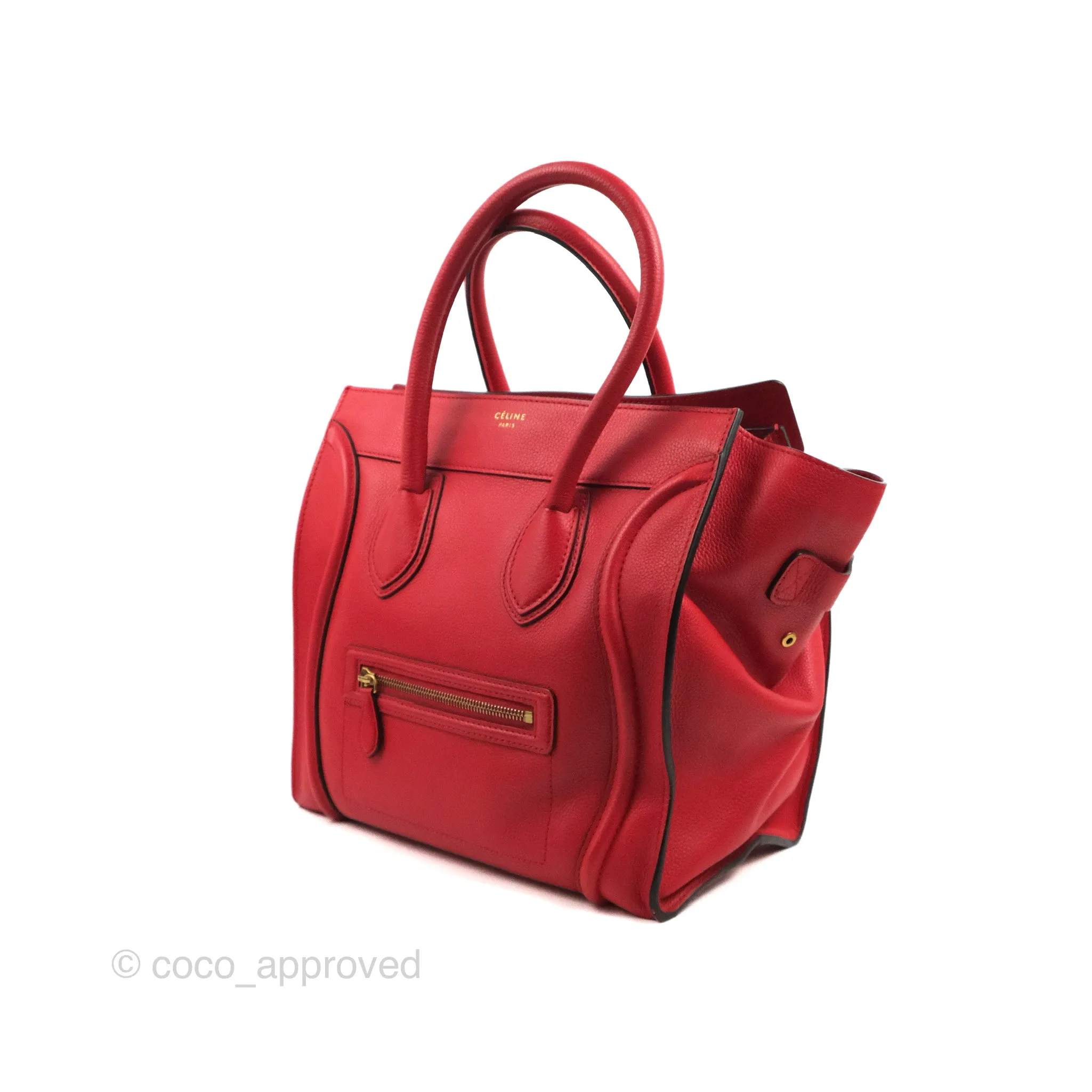 Celine Mini Luggage Bag Red Calfskin