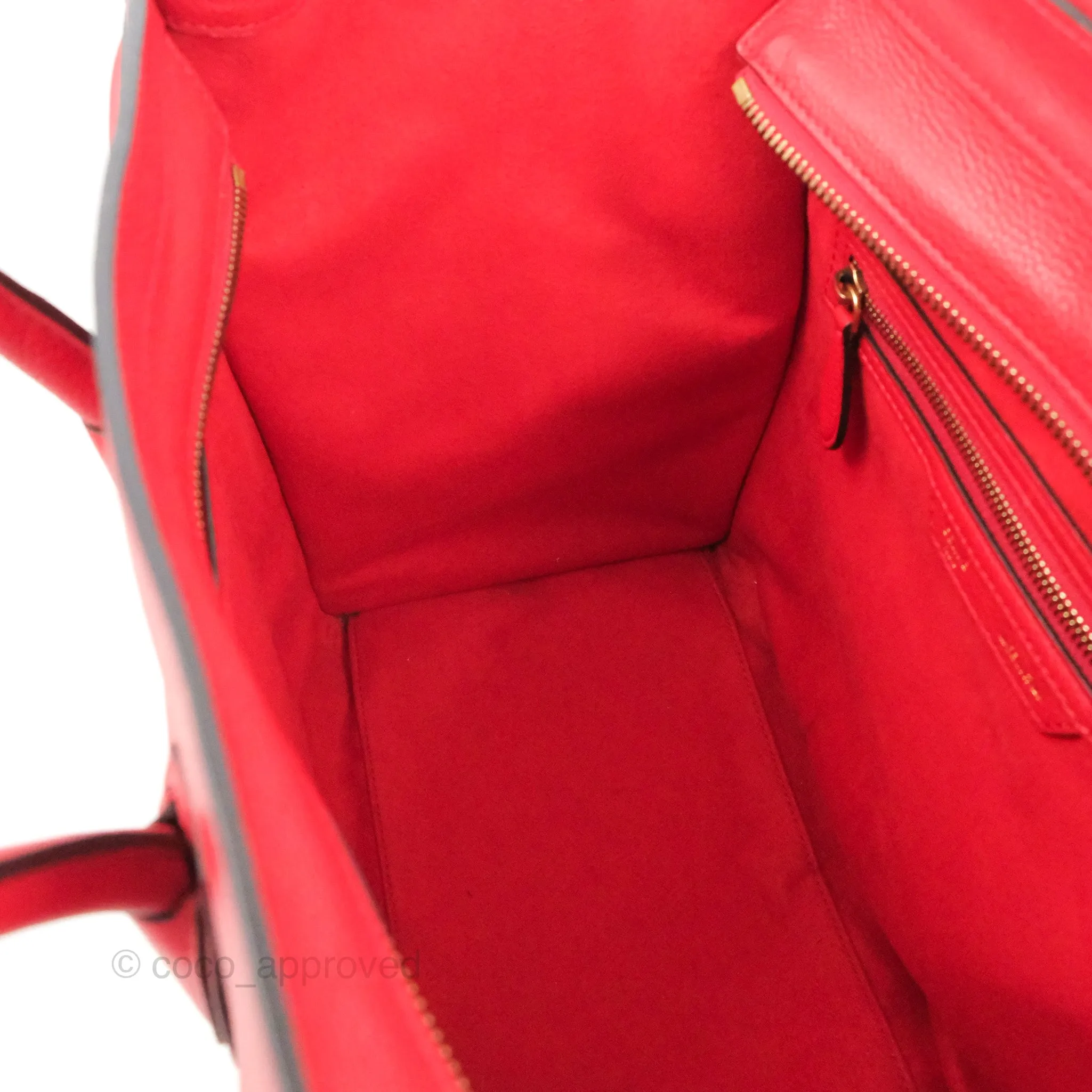 Celine Mini Luggage Bag Red Calfskin