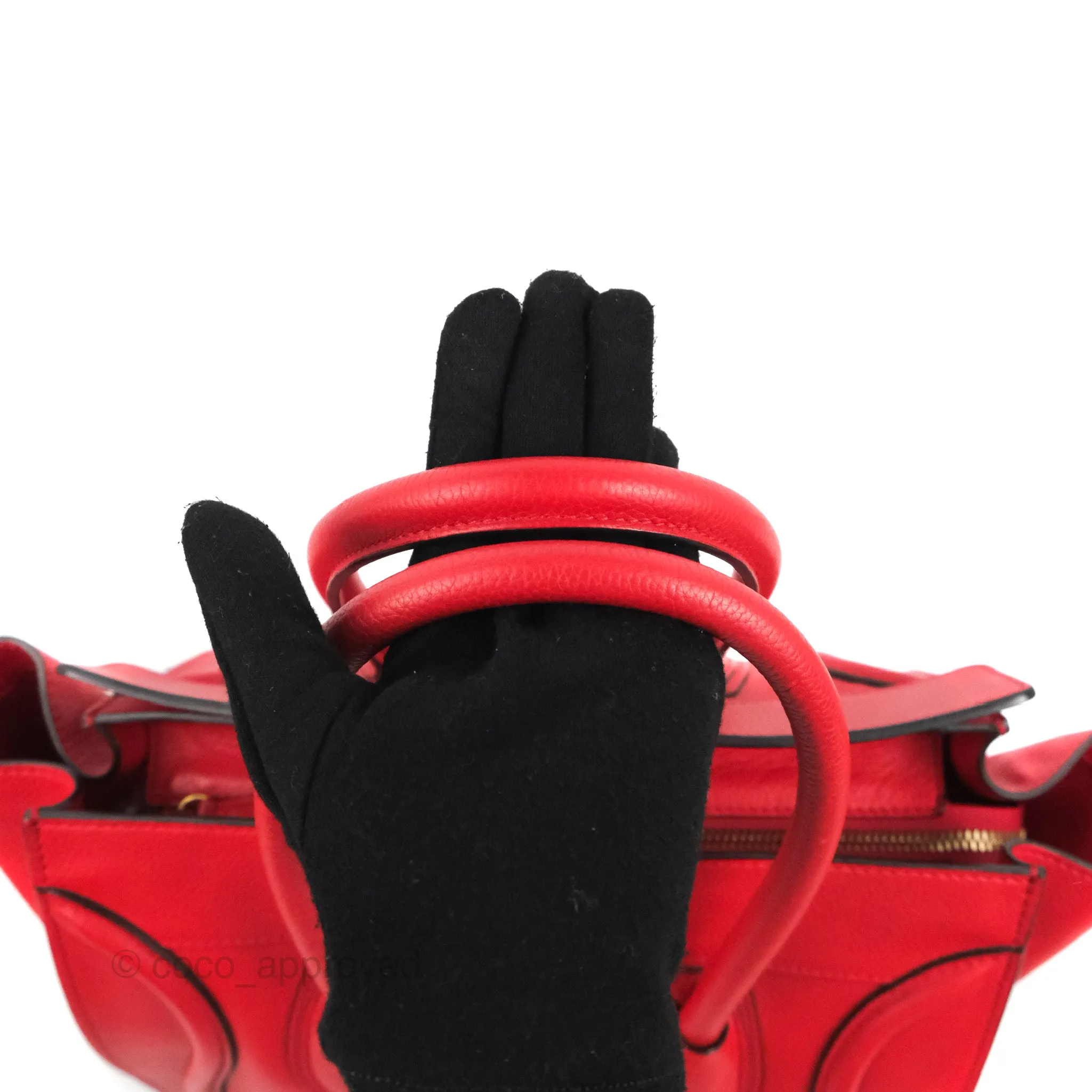 Celine Mini Luggage Bag Red Calfskin
