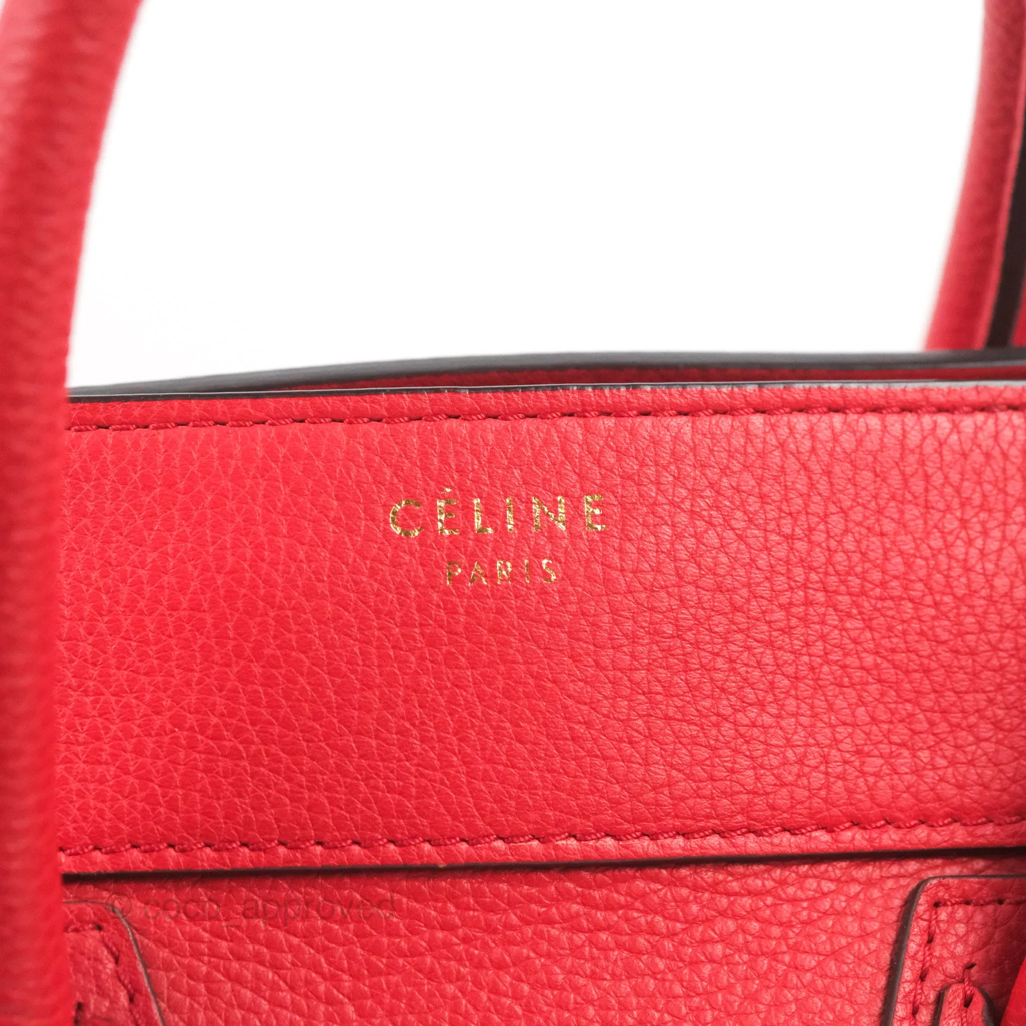 Celine Mini Luggage Bag Red Calfskin