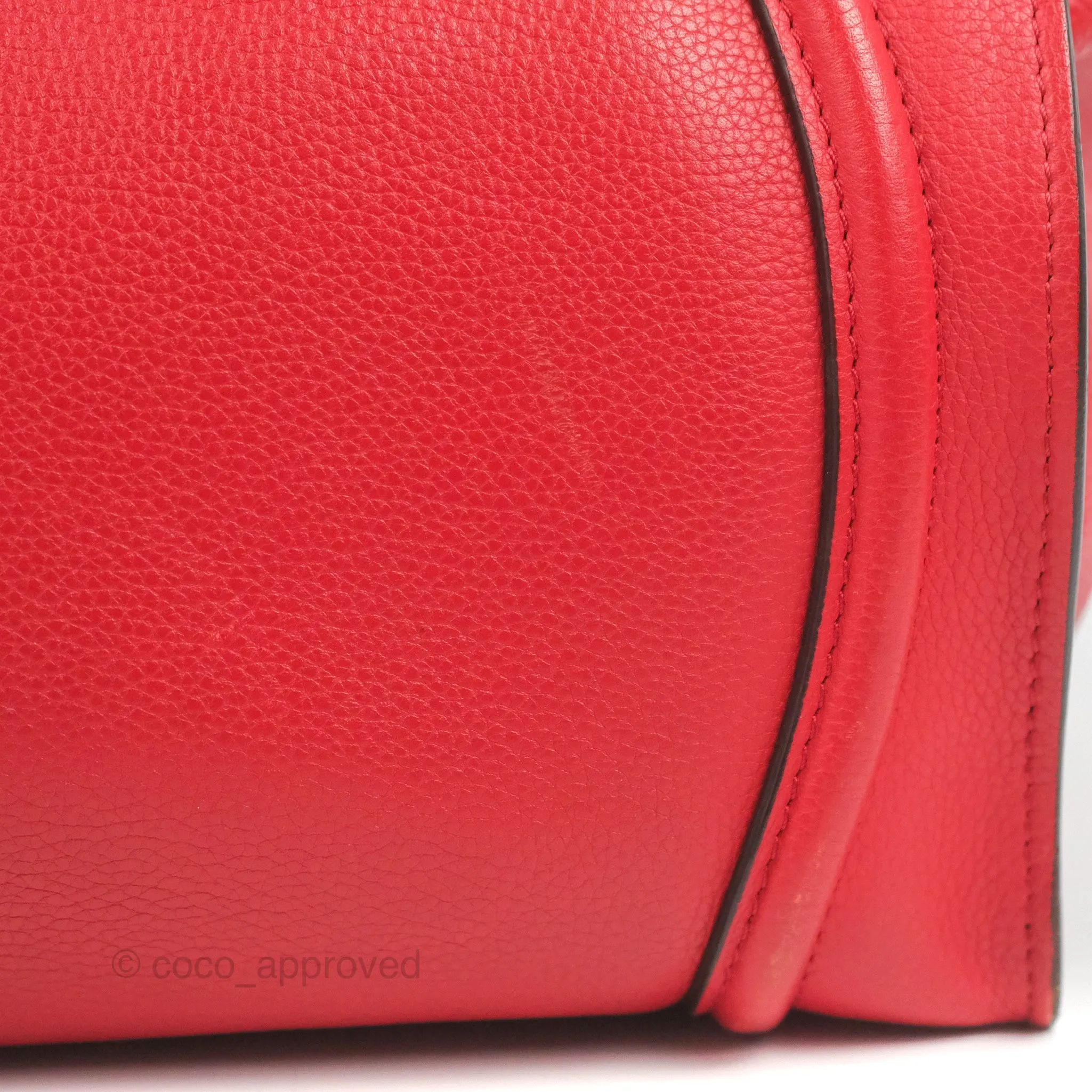 Celine Mini Luggage Bag Red Calfskin