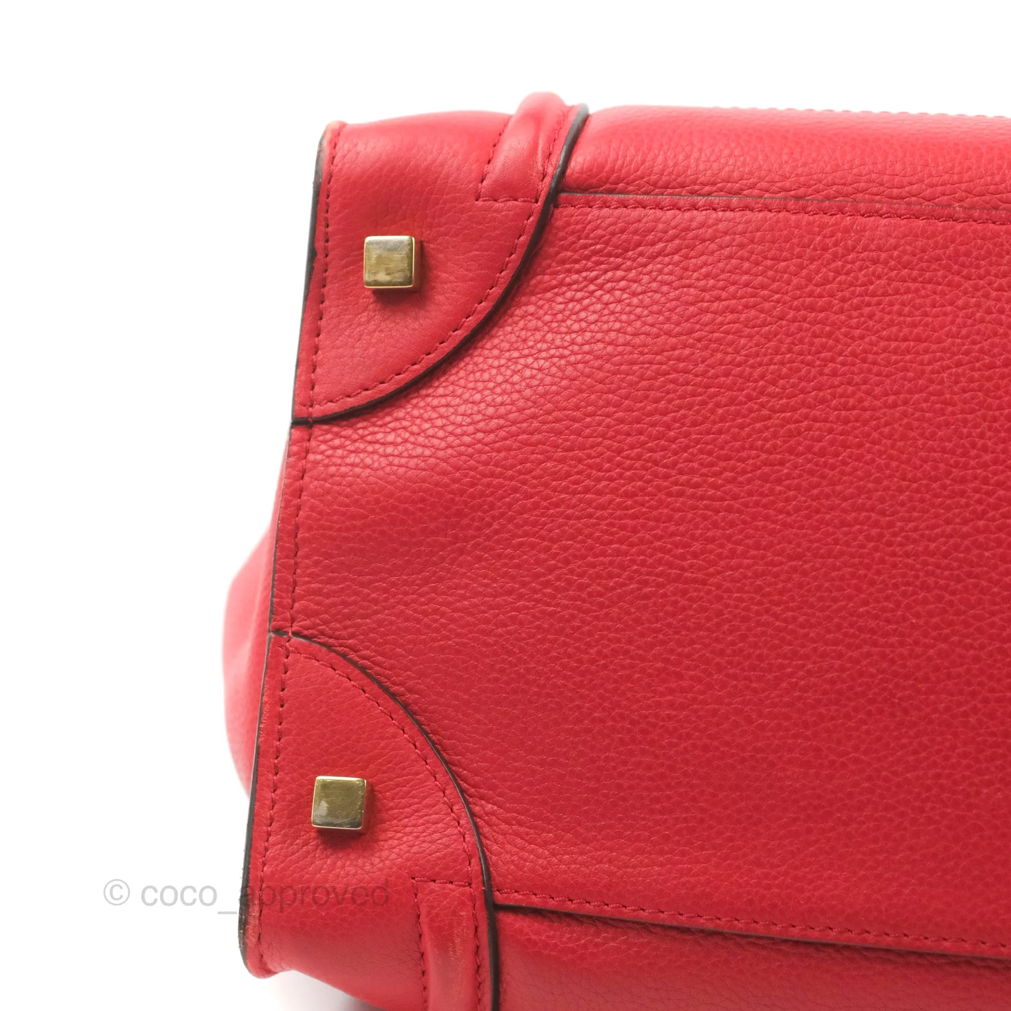 Celine Mini Luggage Bag Red Calfskin