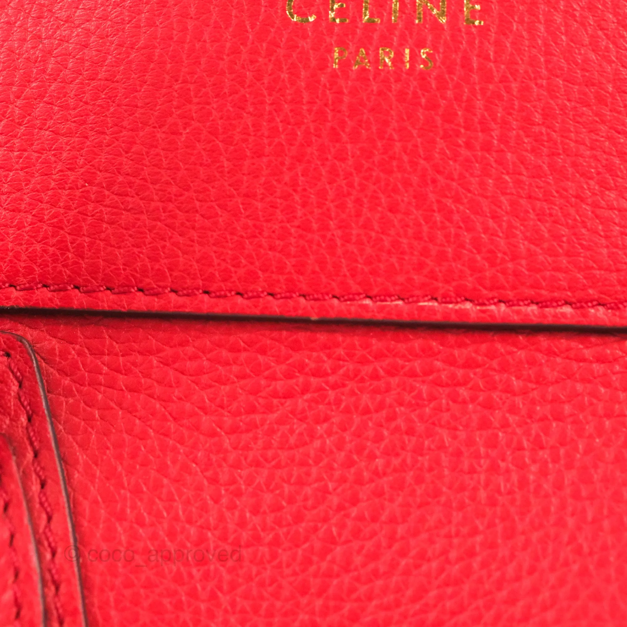 Celine Mini Luggage Bag Red Calfskin