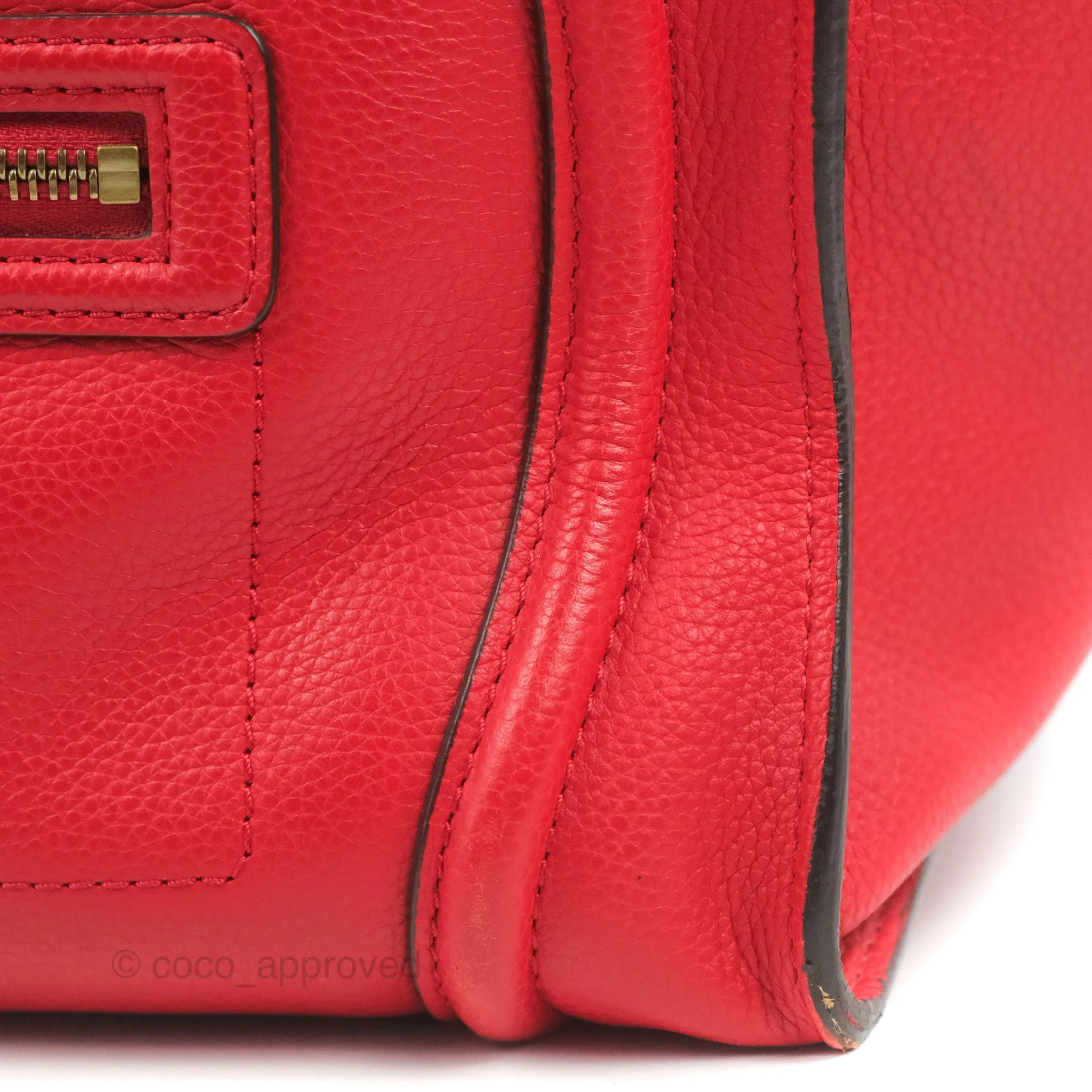 Celine Mini Luggage Bag Red Calfskin