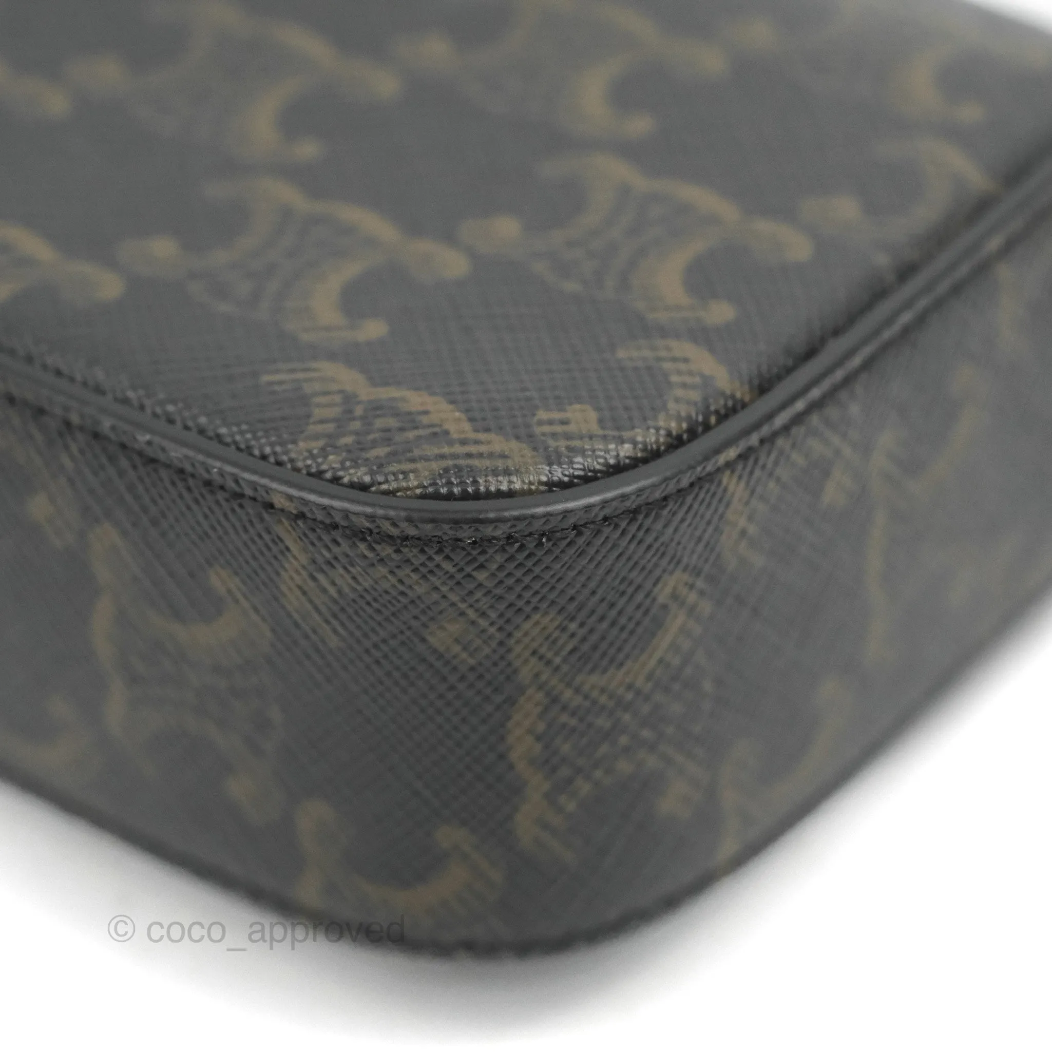Celine Mini Triomphe Canvas Tan Calfskin
