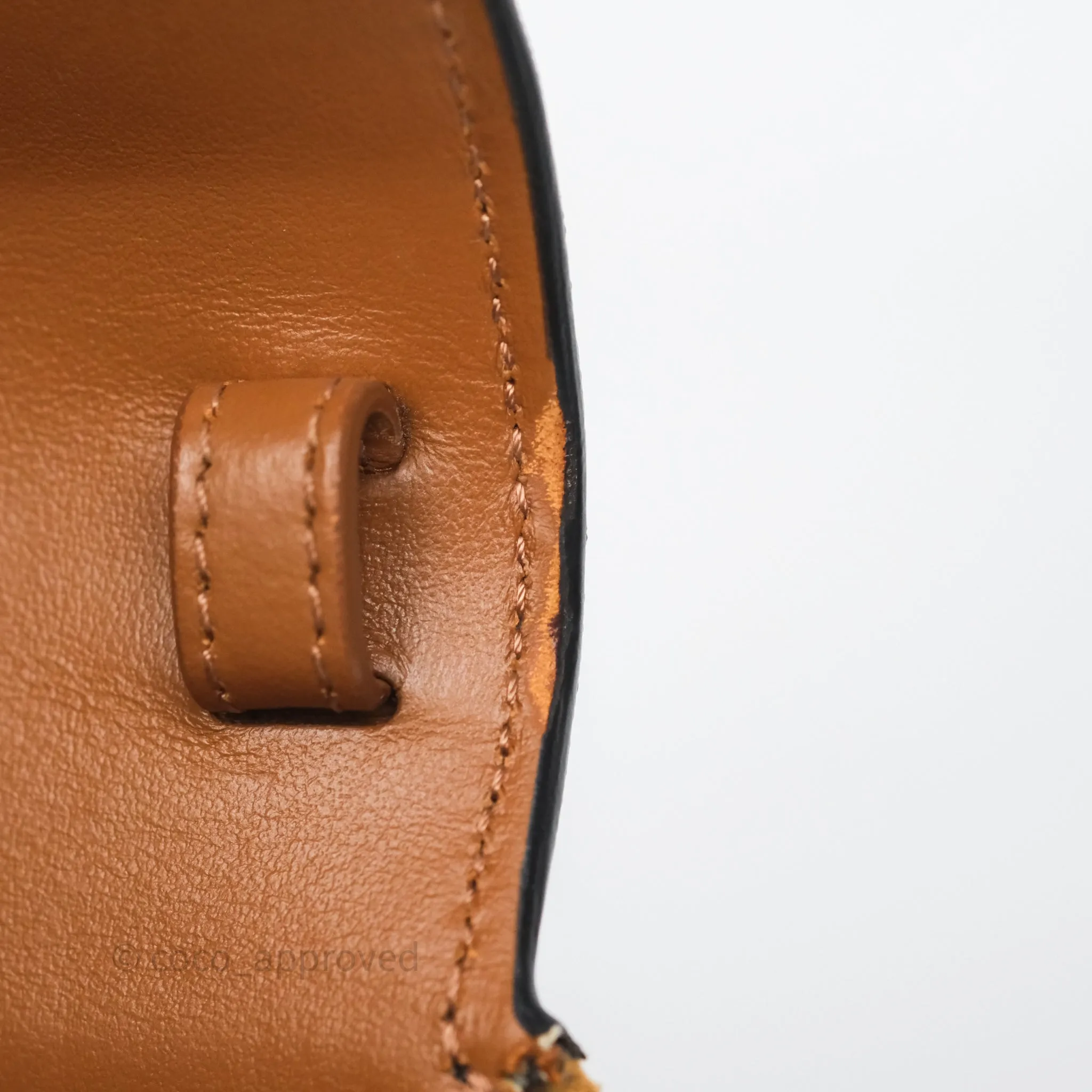 Celine Mini Triomphe Canvas Tan Calfskin
