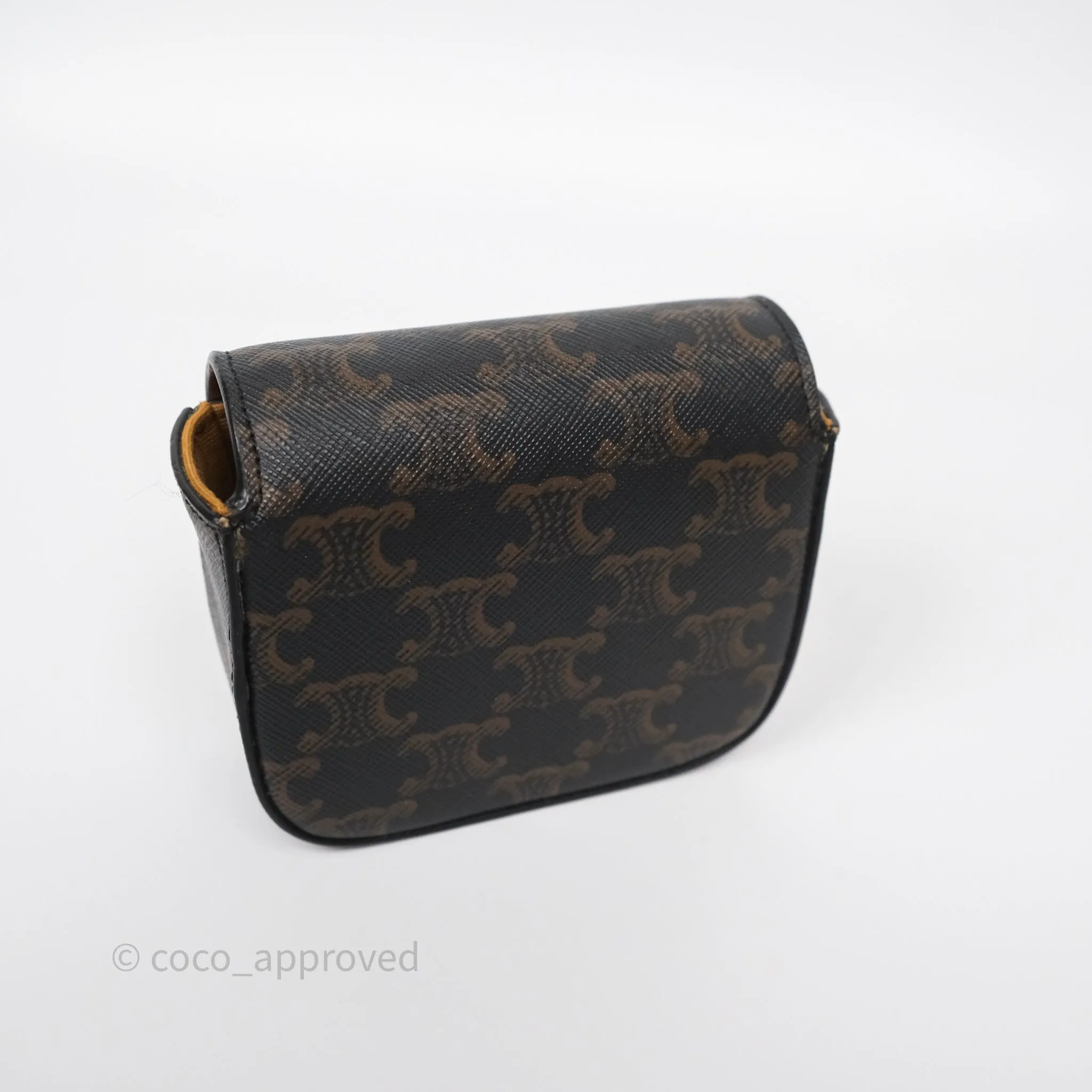 Celine Mini Triomphe Canvas Tan Calfskin