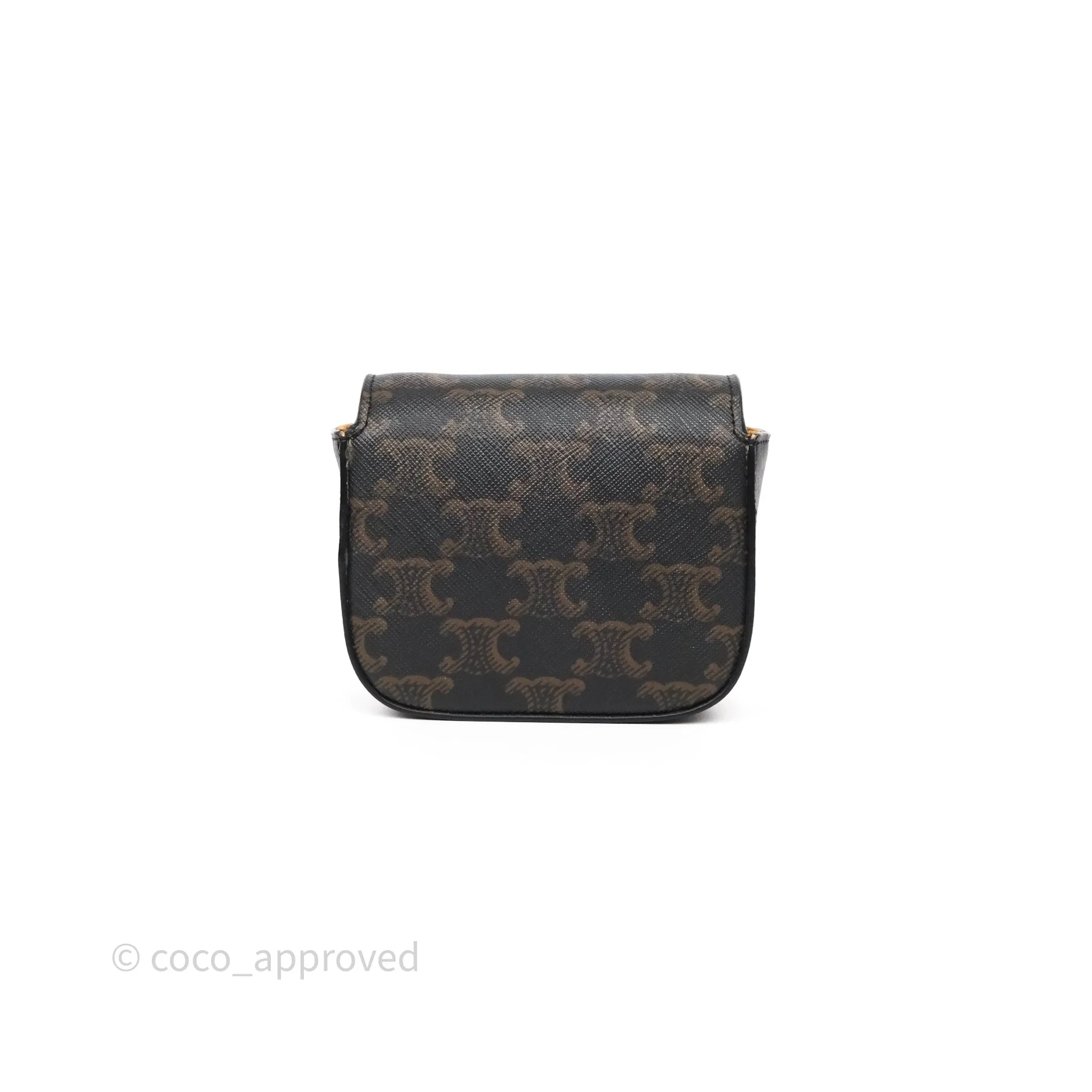 Celine Mini Triomphe Canvas Tan Calfskin