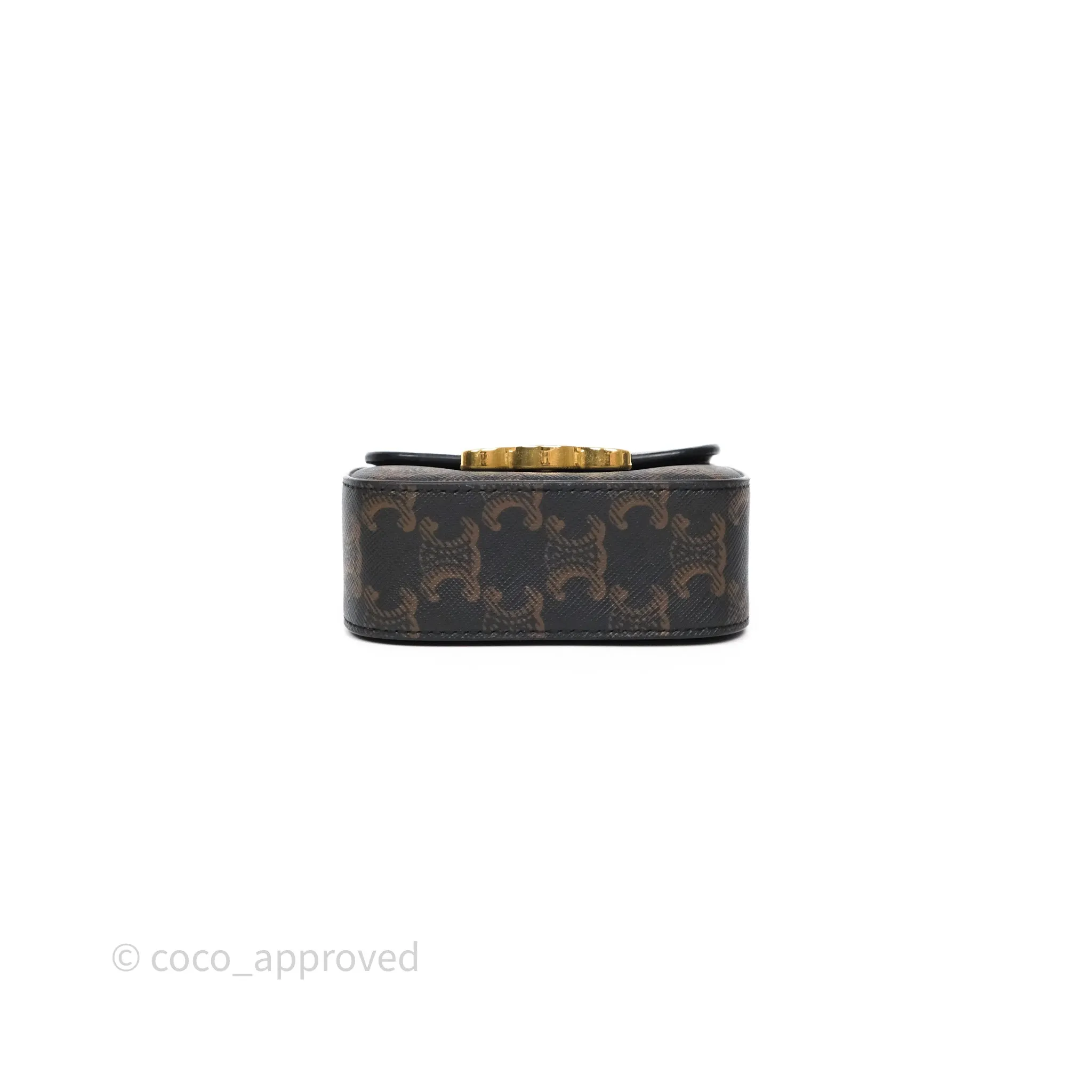 Celine Mini Triomphe Canvas Tan Calfskin