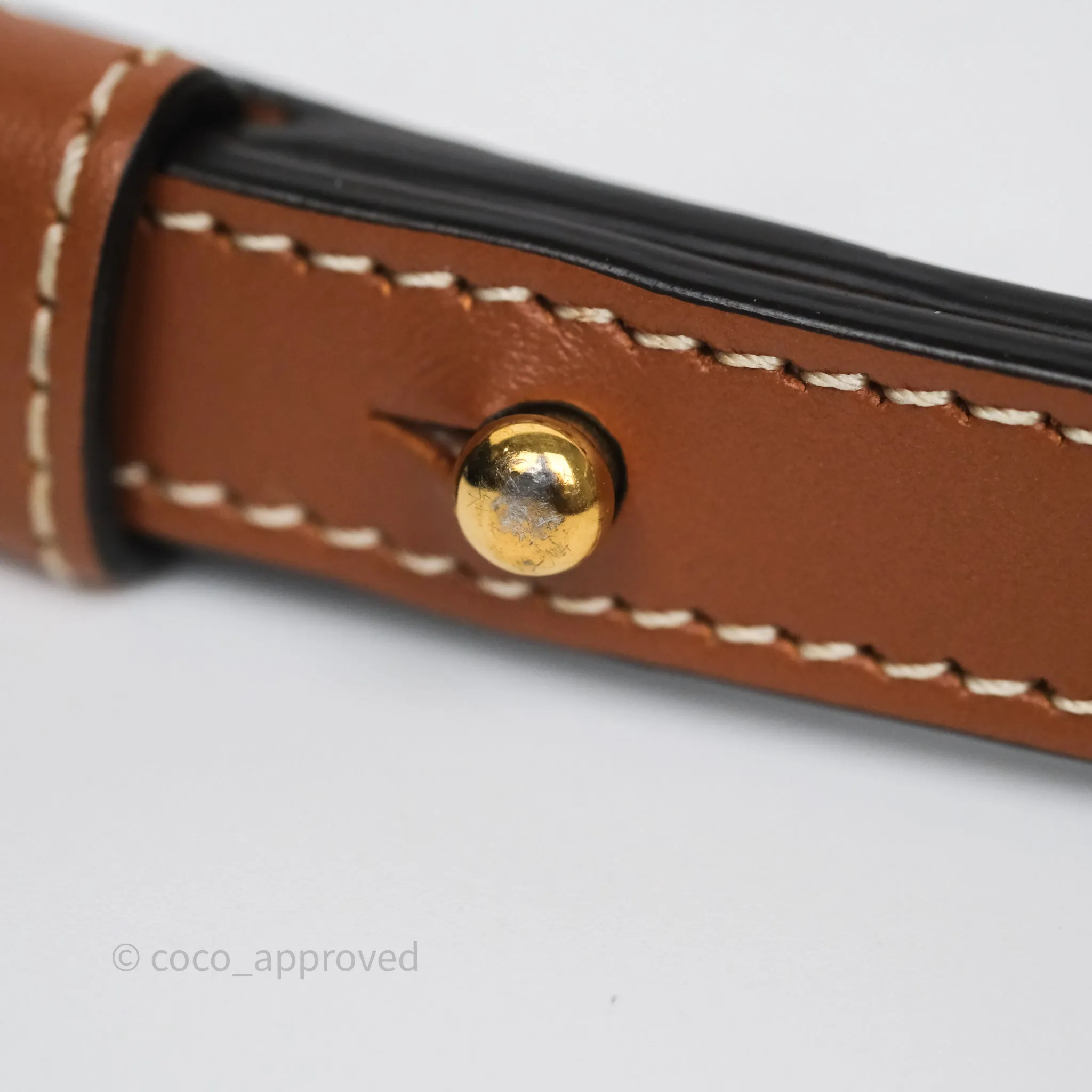 Celine Mini Triomphe Canvas Tan Calfskin