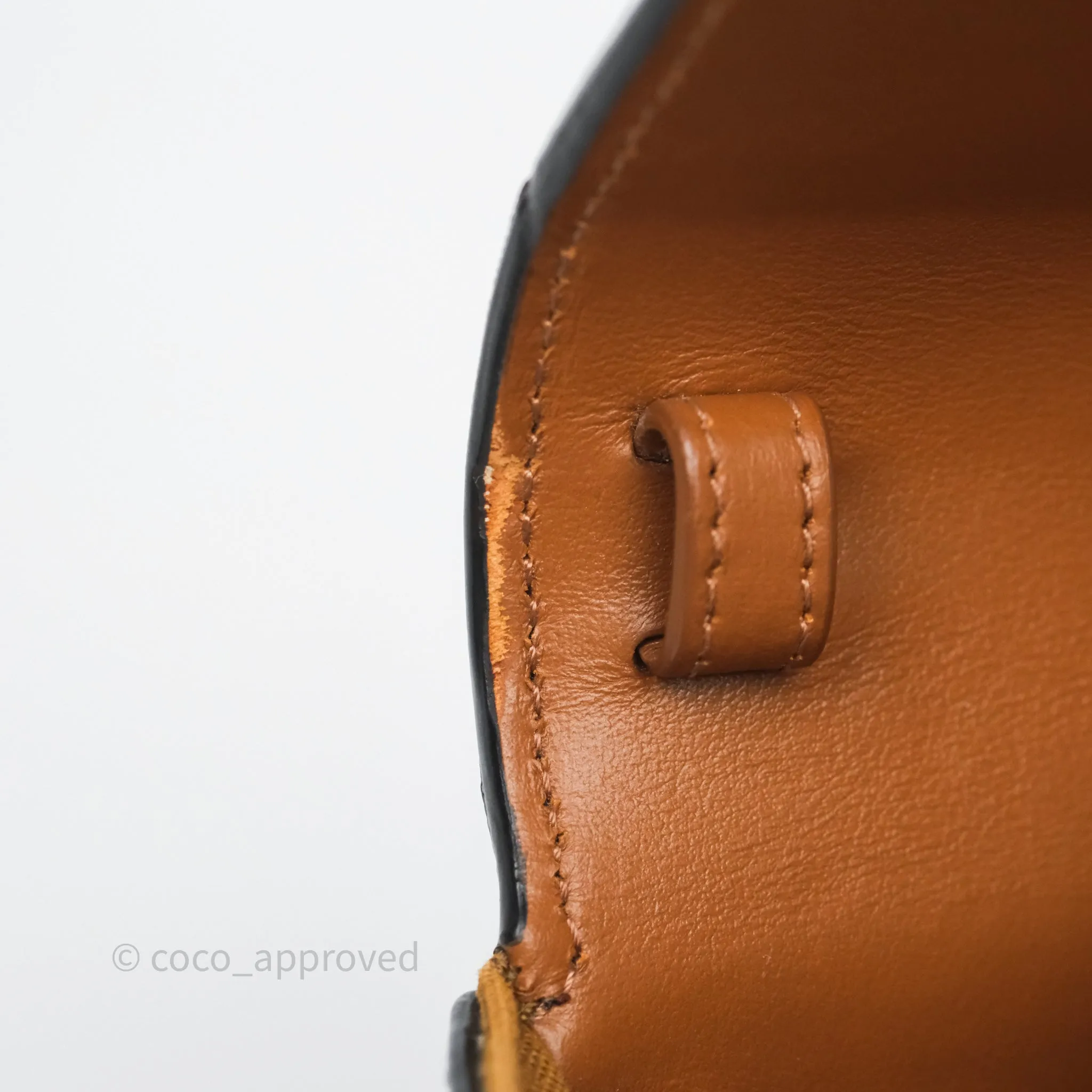 Celine Mini Triomphe Canvas Tan Calfskin