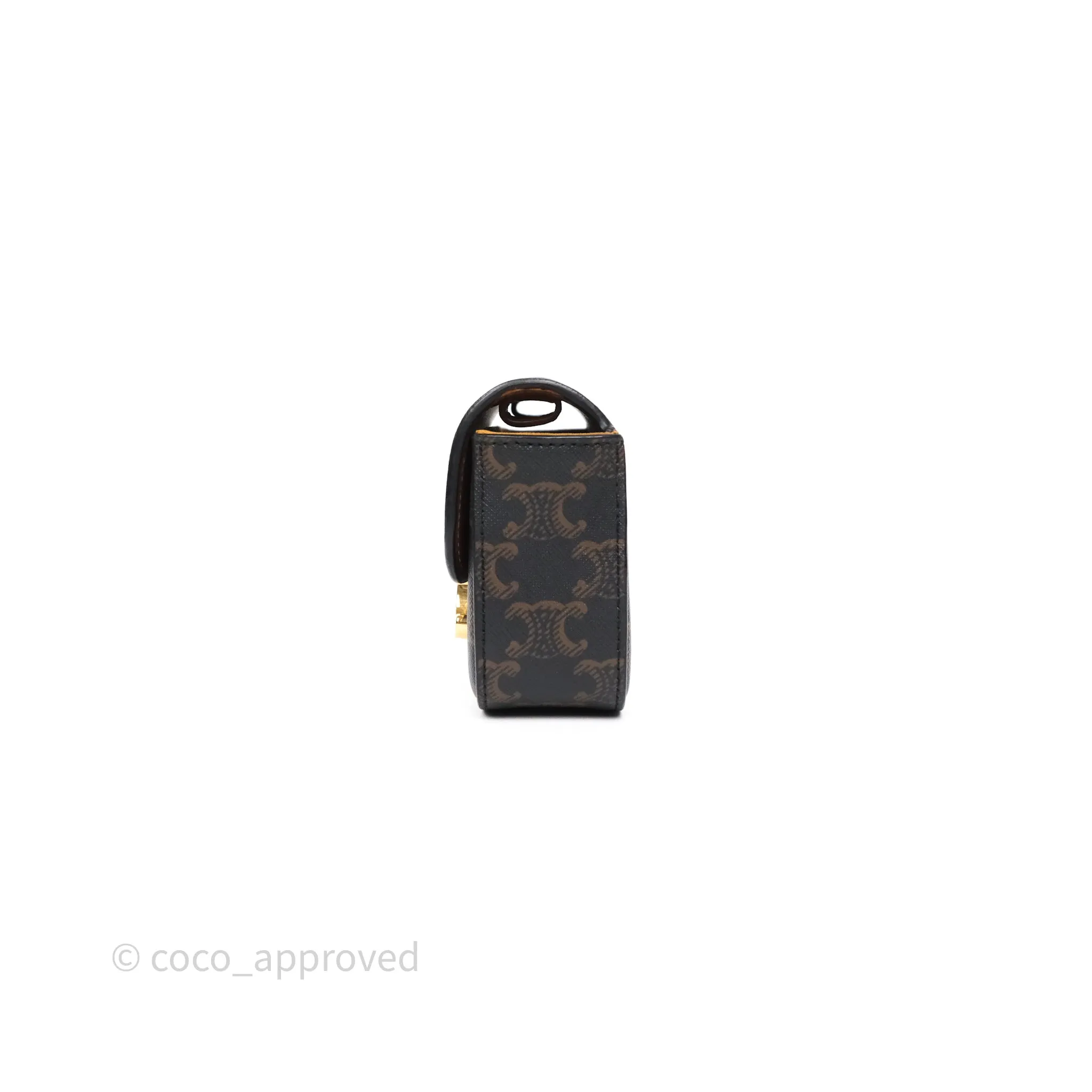 Celine Mini Triomphe Canvas Tan Calfskin