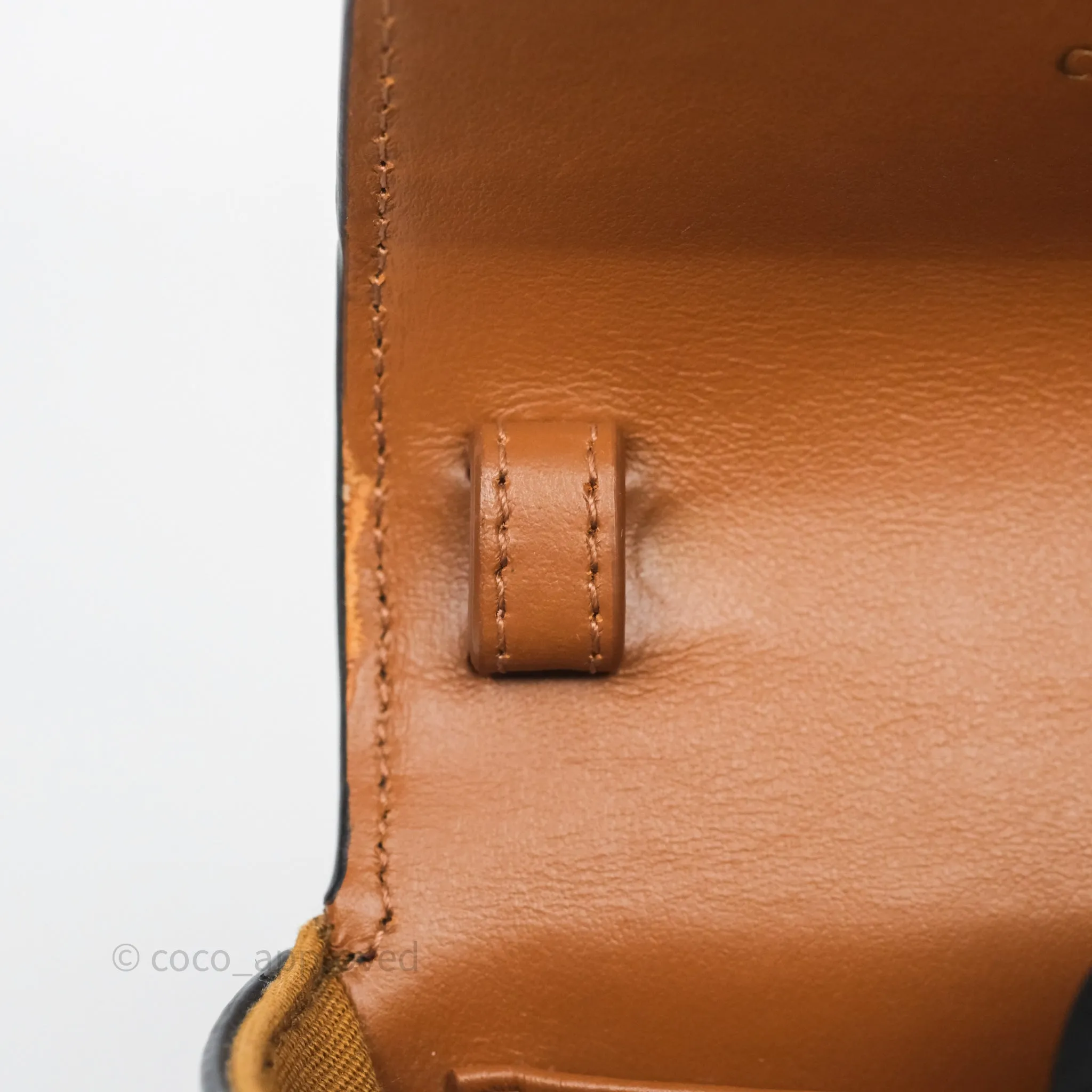 Celine Mini Triomphe Canvas Tan Calfskin
