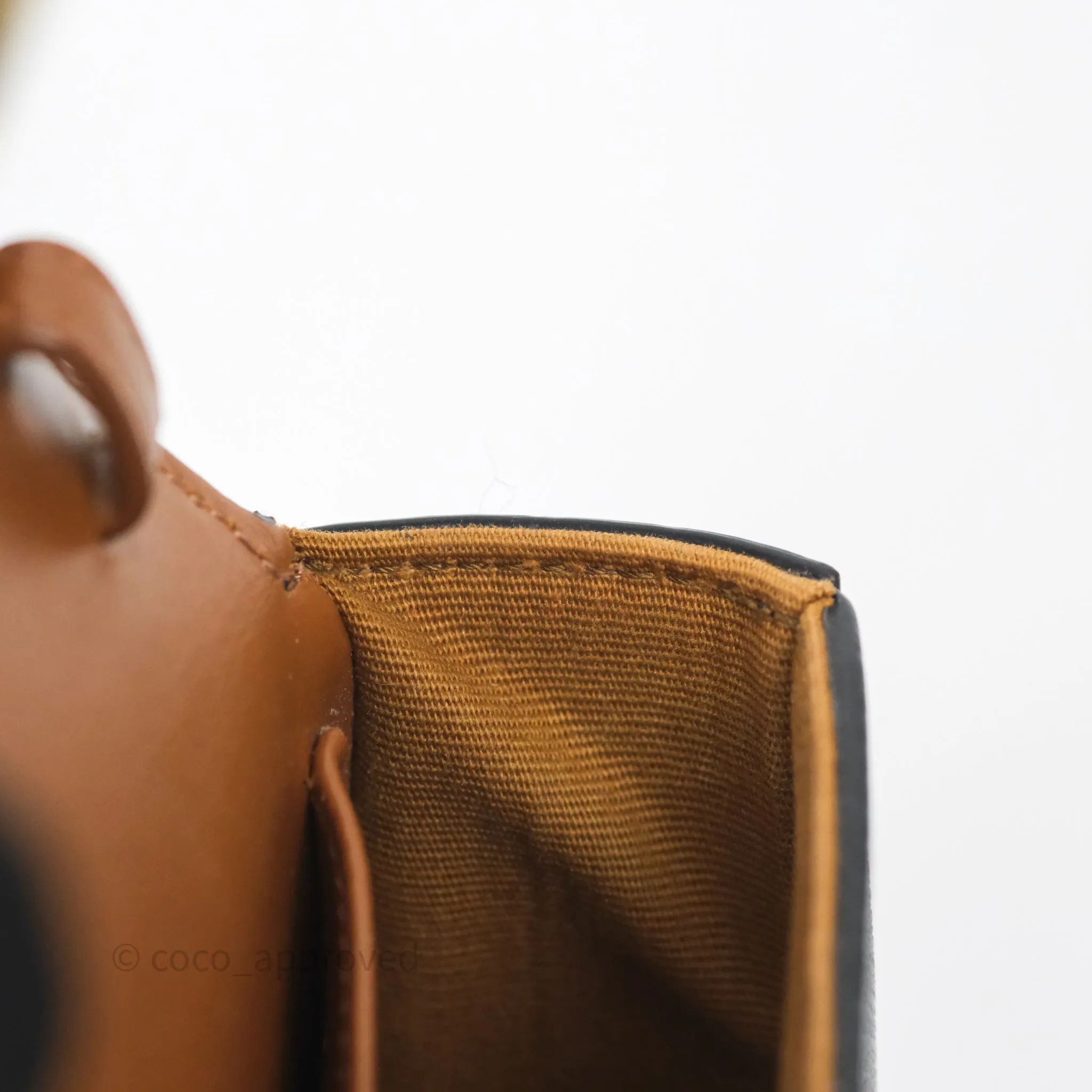 Celine Mini Triomphe Canvas Tan Calfskin