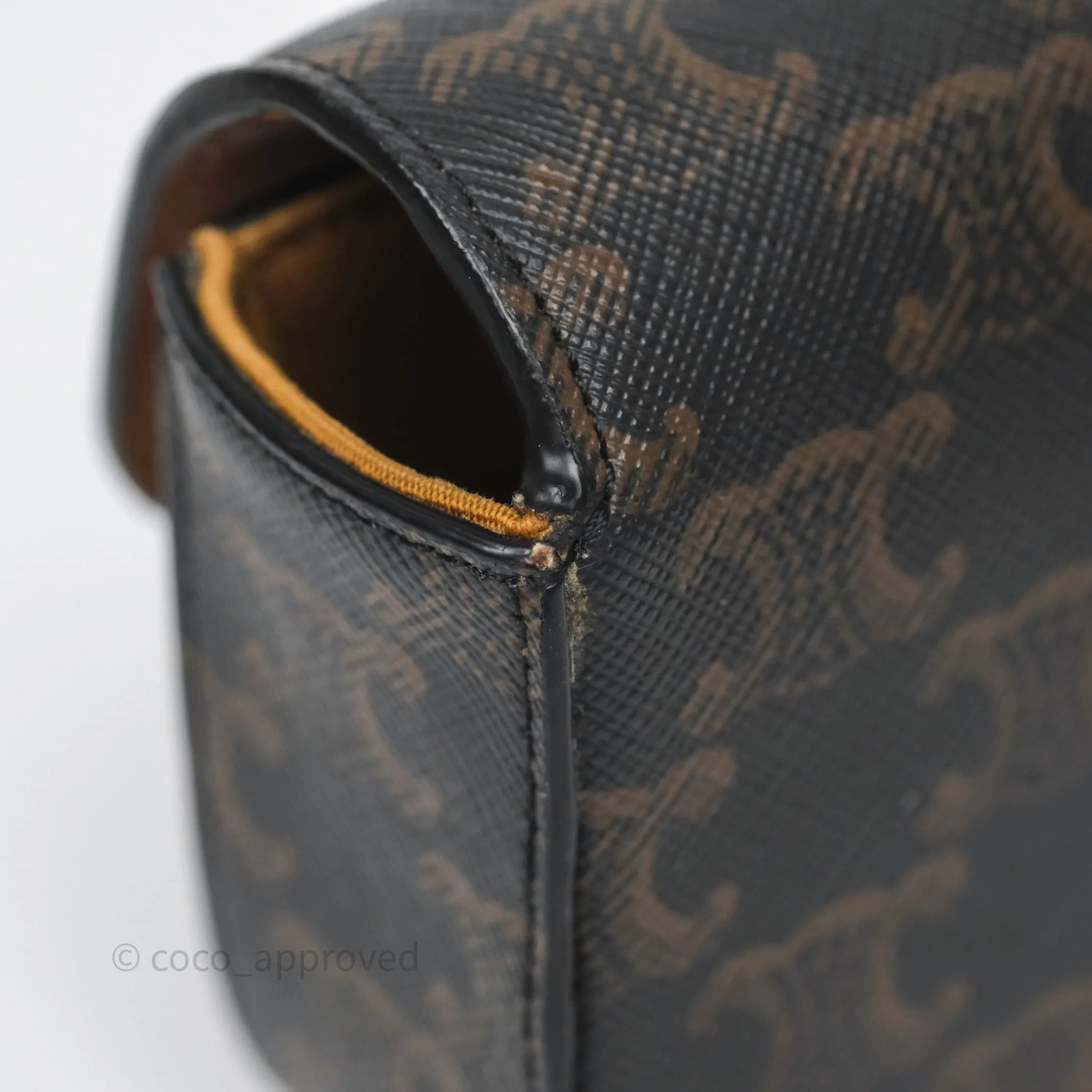 Celine Mini Triomphe Canvas Tan Calfskin