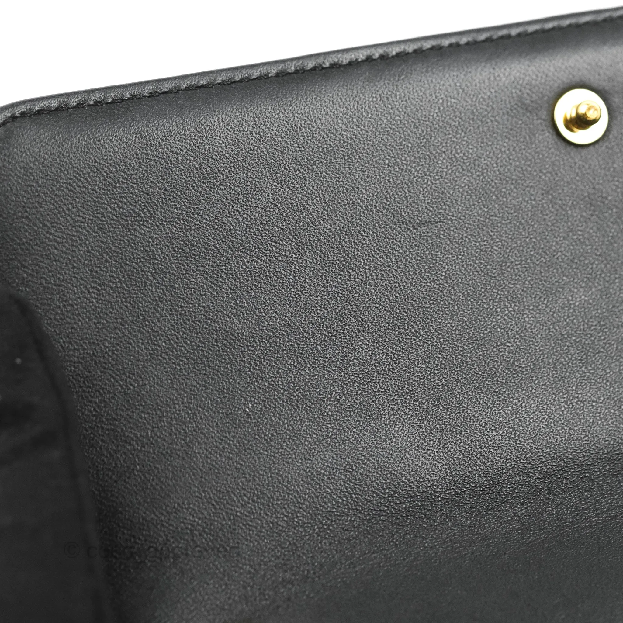 Celine Monochrome Quilted Goatskin Matelasse Black Gold Hardware