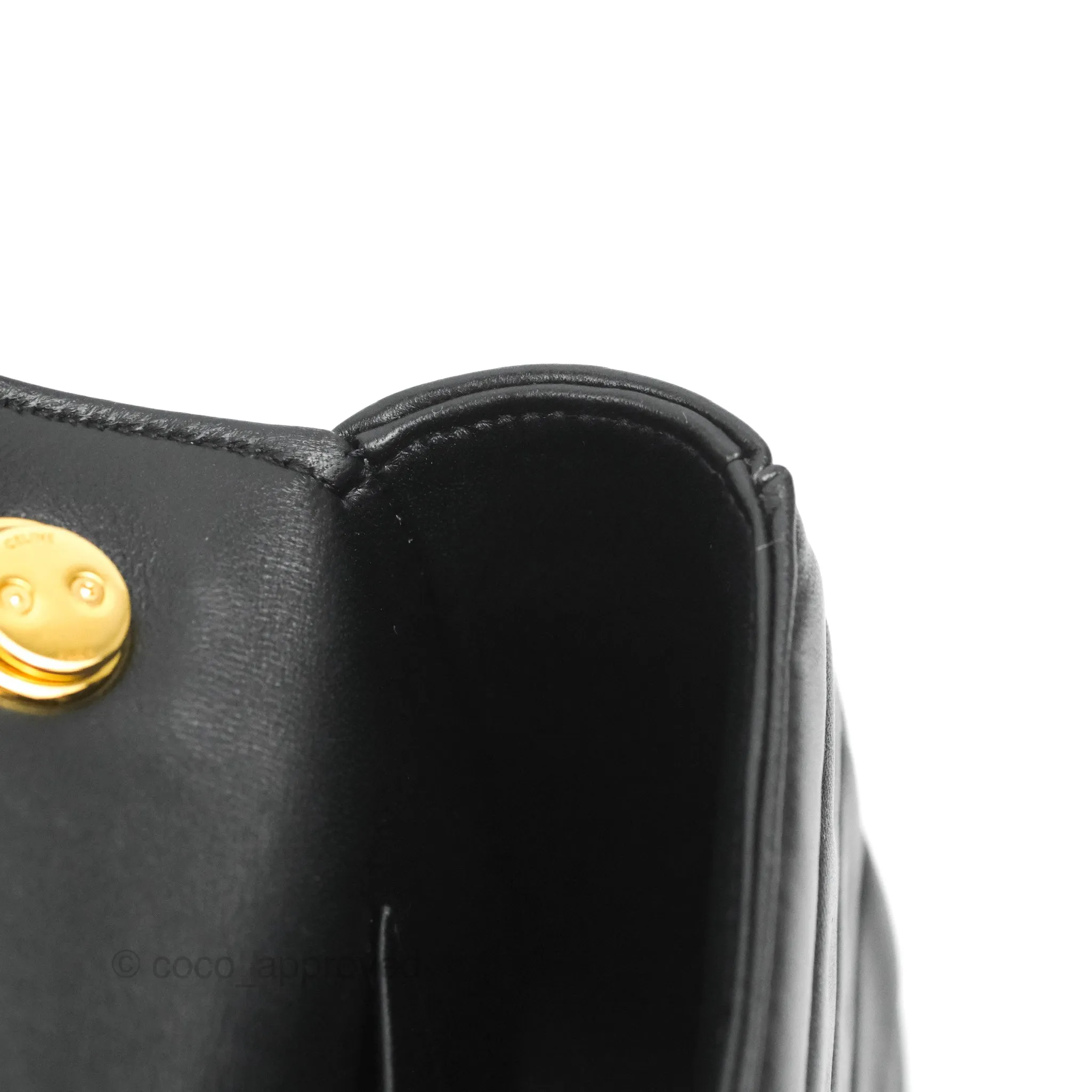 Celine Monochrome Quilted Goatskin Matelasse Black Gold Hardware