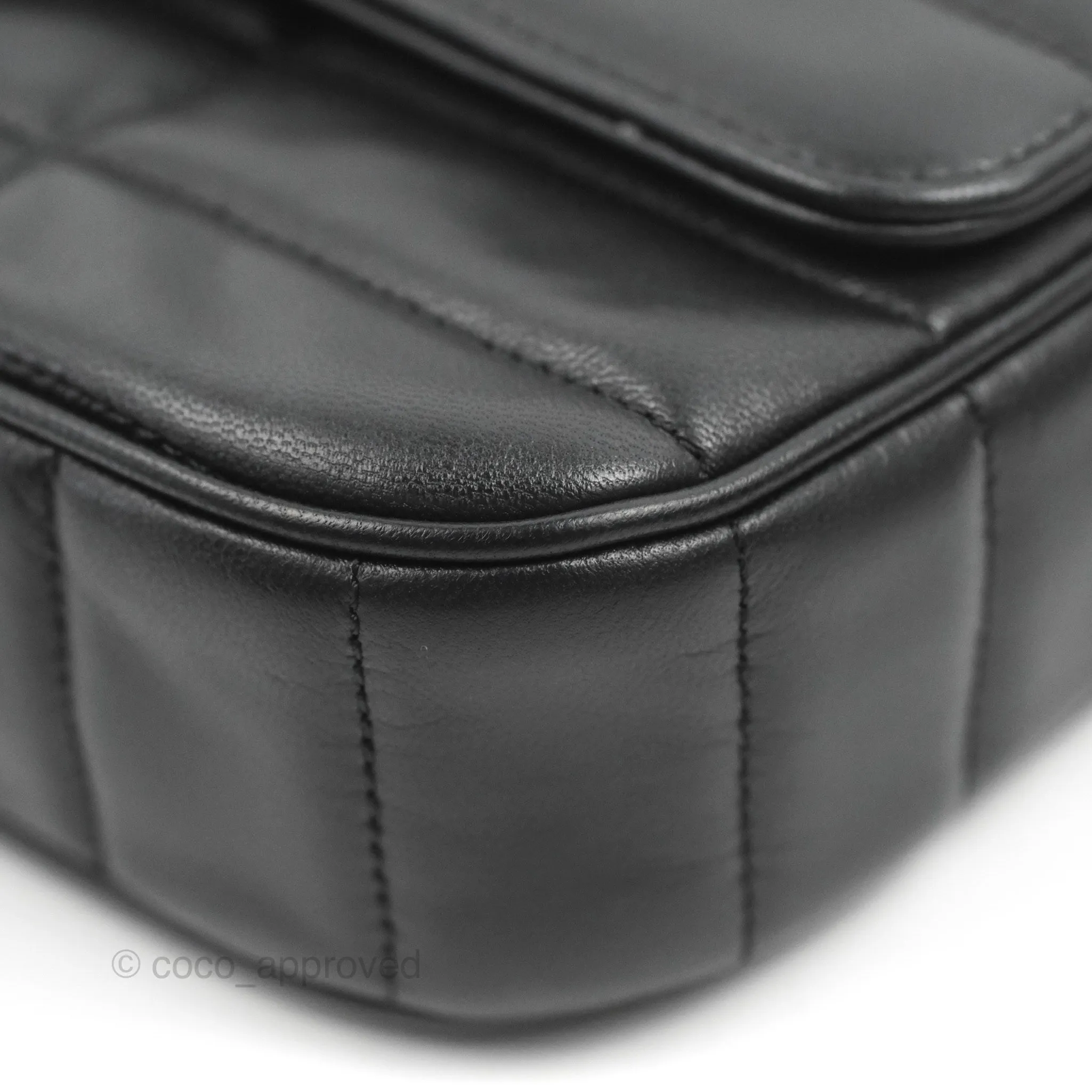Celine Monochrome Quilted Goatskin Matelasse Black Gold Hardware