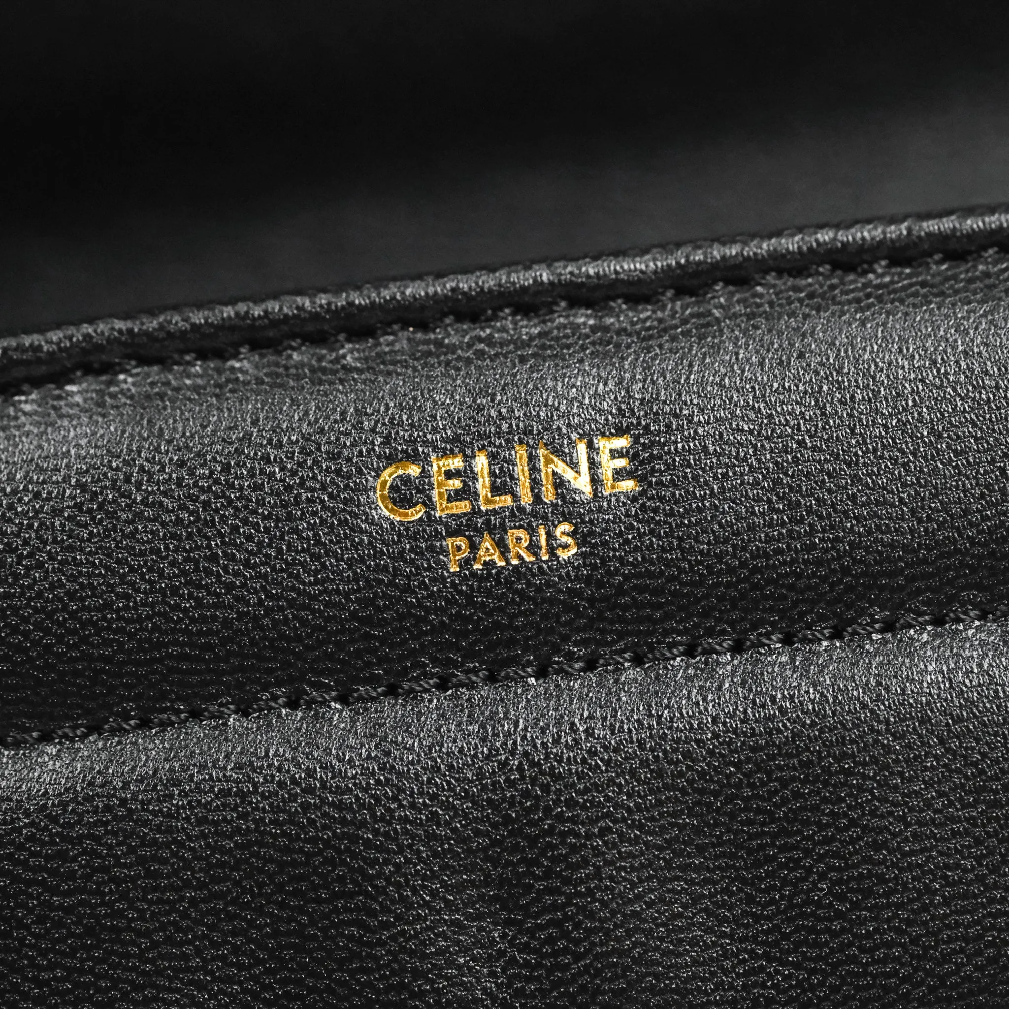 Celine Monochrome Quilted Goatskin Matelasse Black Gold Hardware