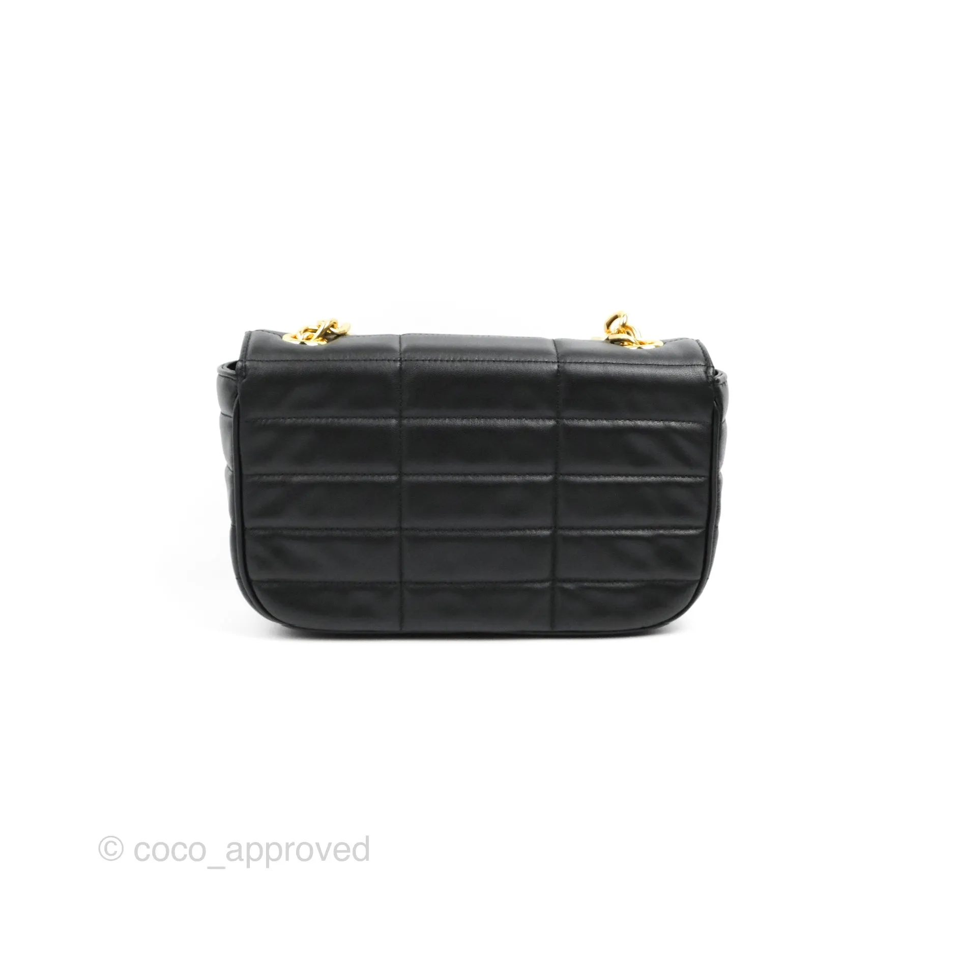 Celine Monochrome Quilted Goatskin Matelasse Black Gold Hardware