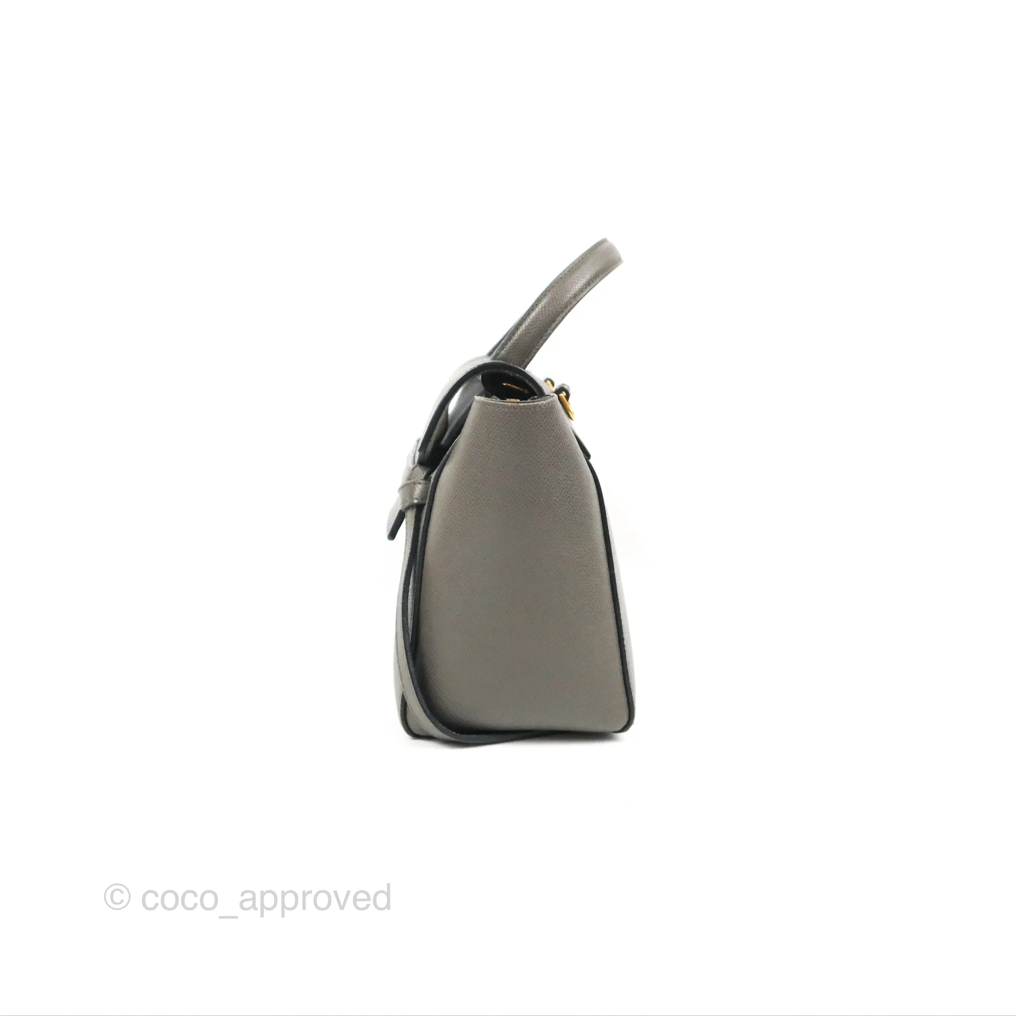 Celine Nano Belt Bag Grey Grained Calfskin Gold Hardware