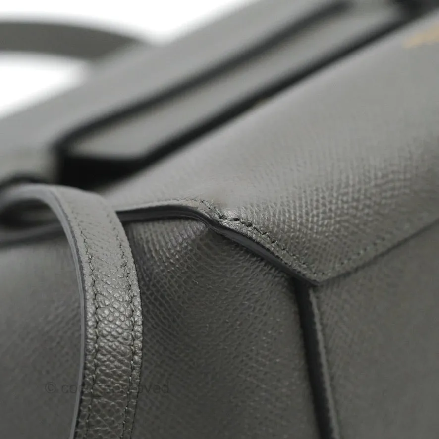 Celine Nano Belt Bag Grey Grained Calfskin Gold Hardware
