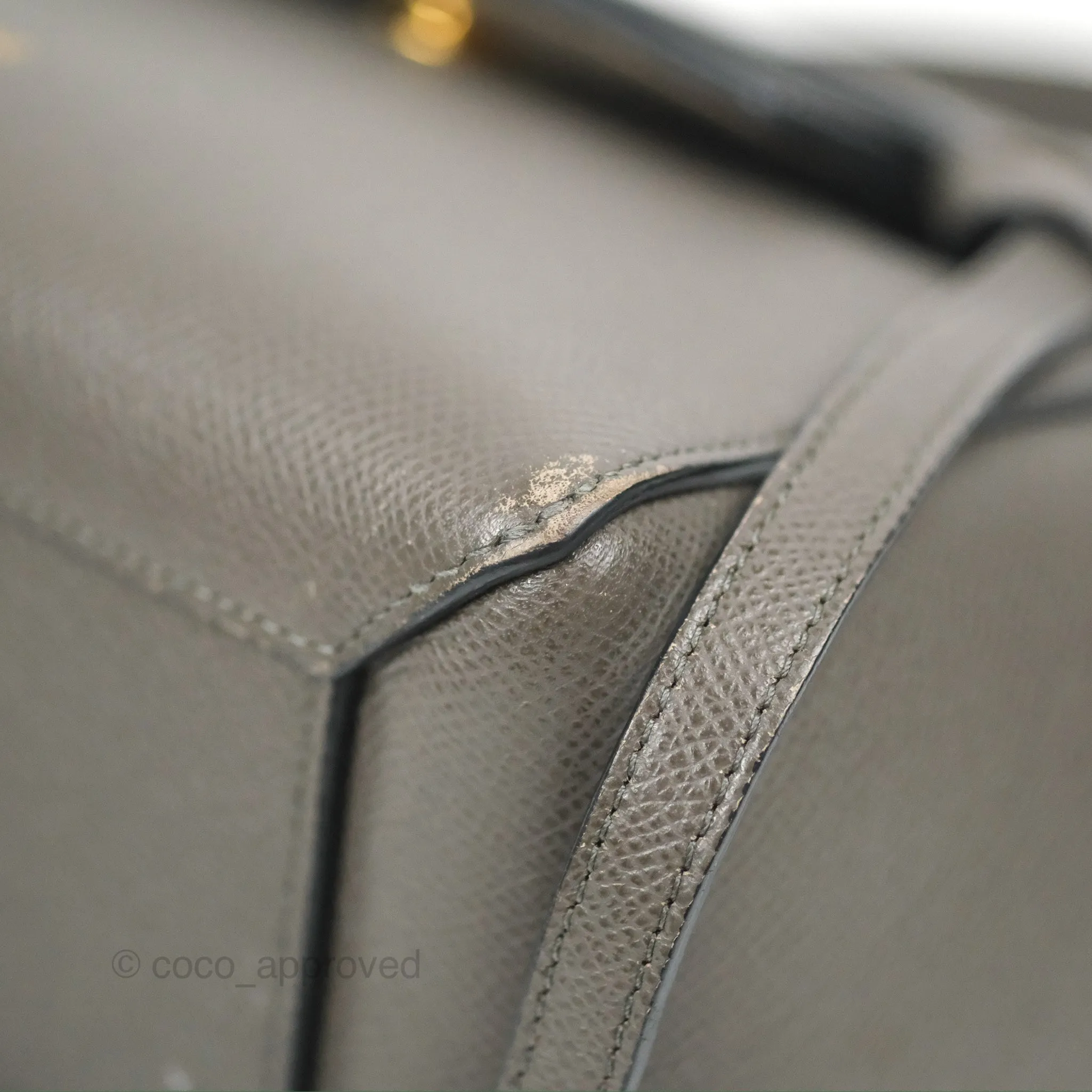 Celine Nano Belt Bag Grey Grained Calfskin Gold Hardware