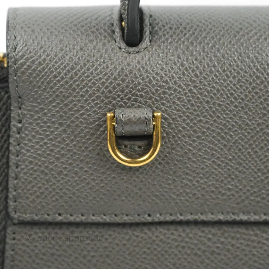Celine Nano Belt Bag Grey Grained Calfskin Gold Hardware